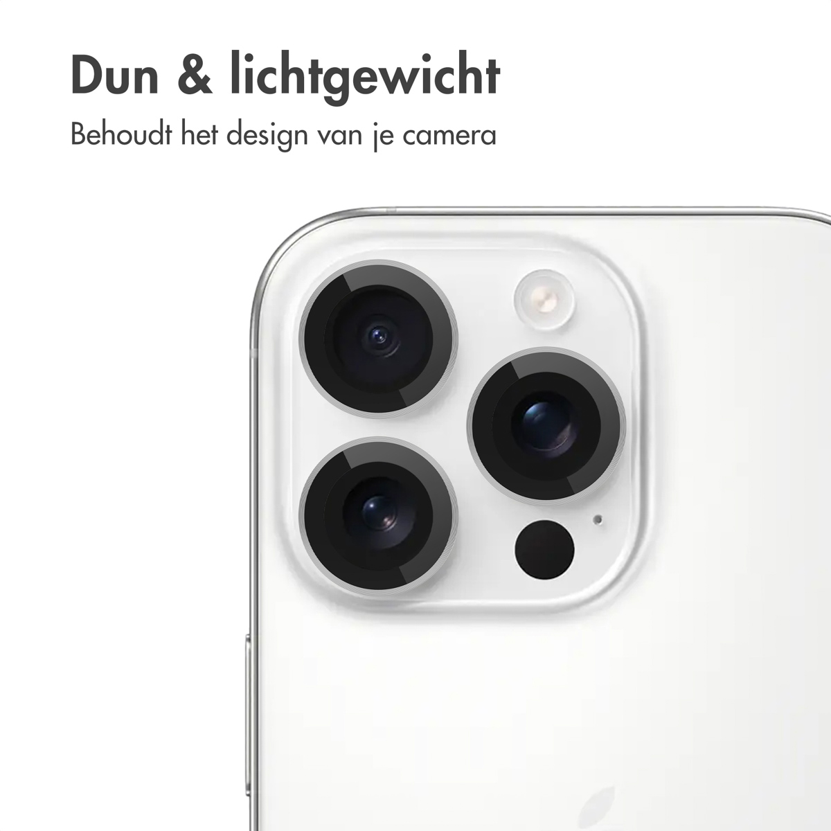 Téléphone blanc avec objectifs, texte au-dessus.