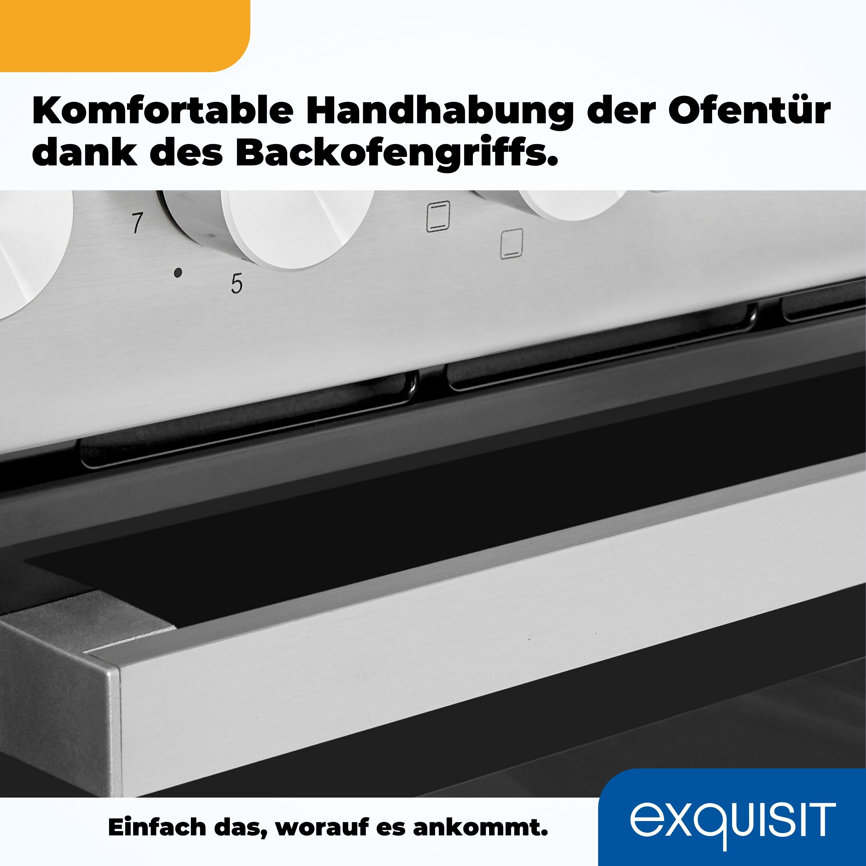 Nahaufnahme eines Ofens mit Knöpfen und einem Griff. Es ist ein silberfarbenes Gerät.