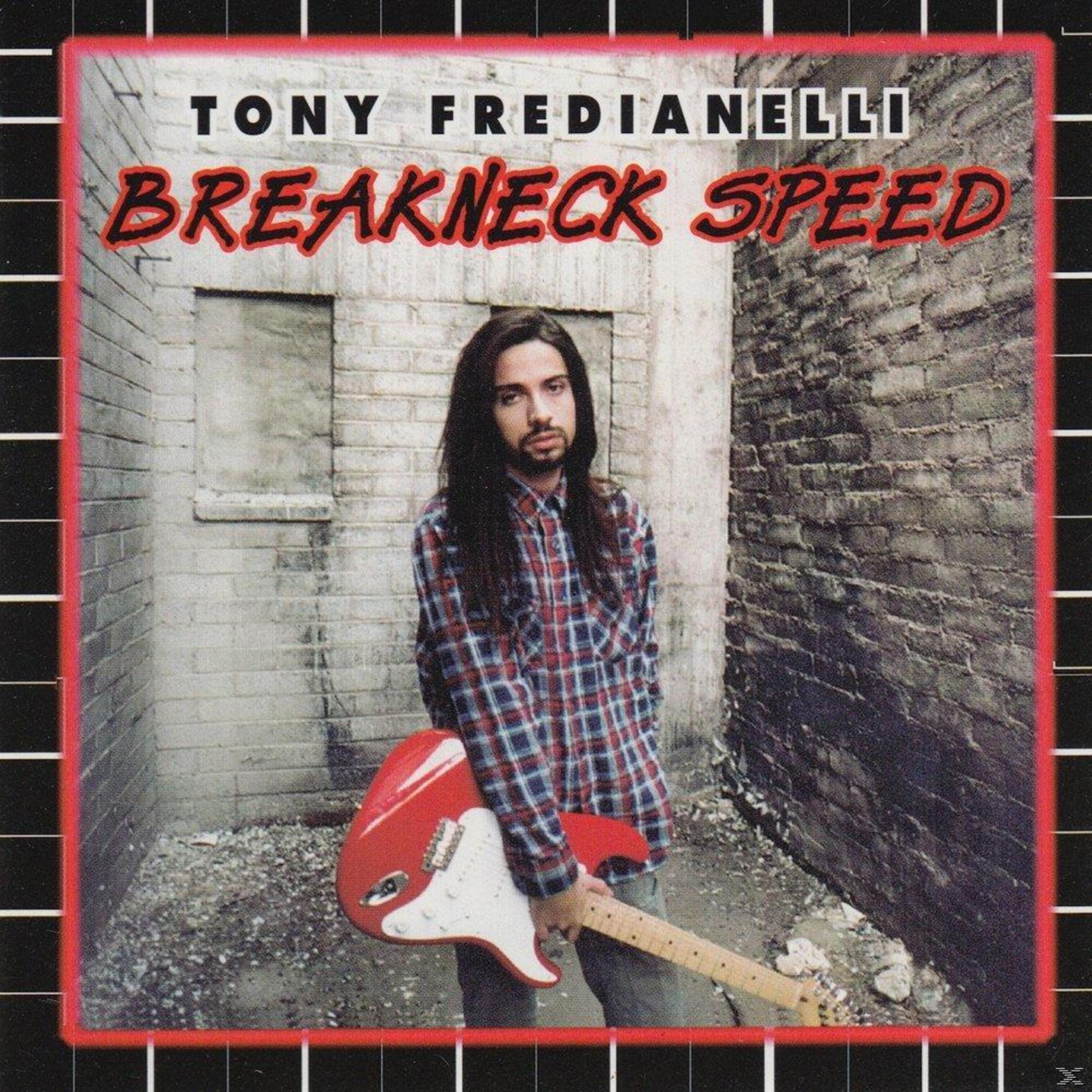 Albumhoes toont een man met een gitaar voor een bakstenen muur. De titel is Breakneck Speed.