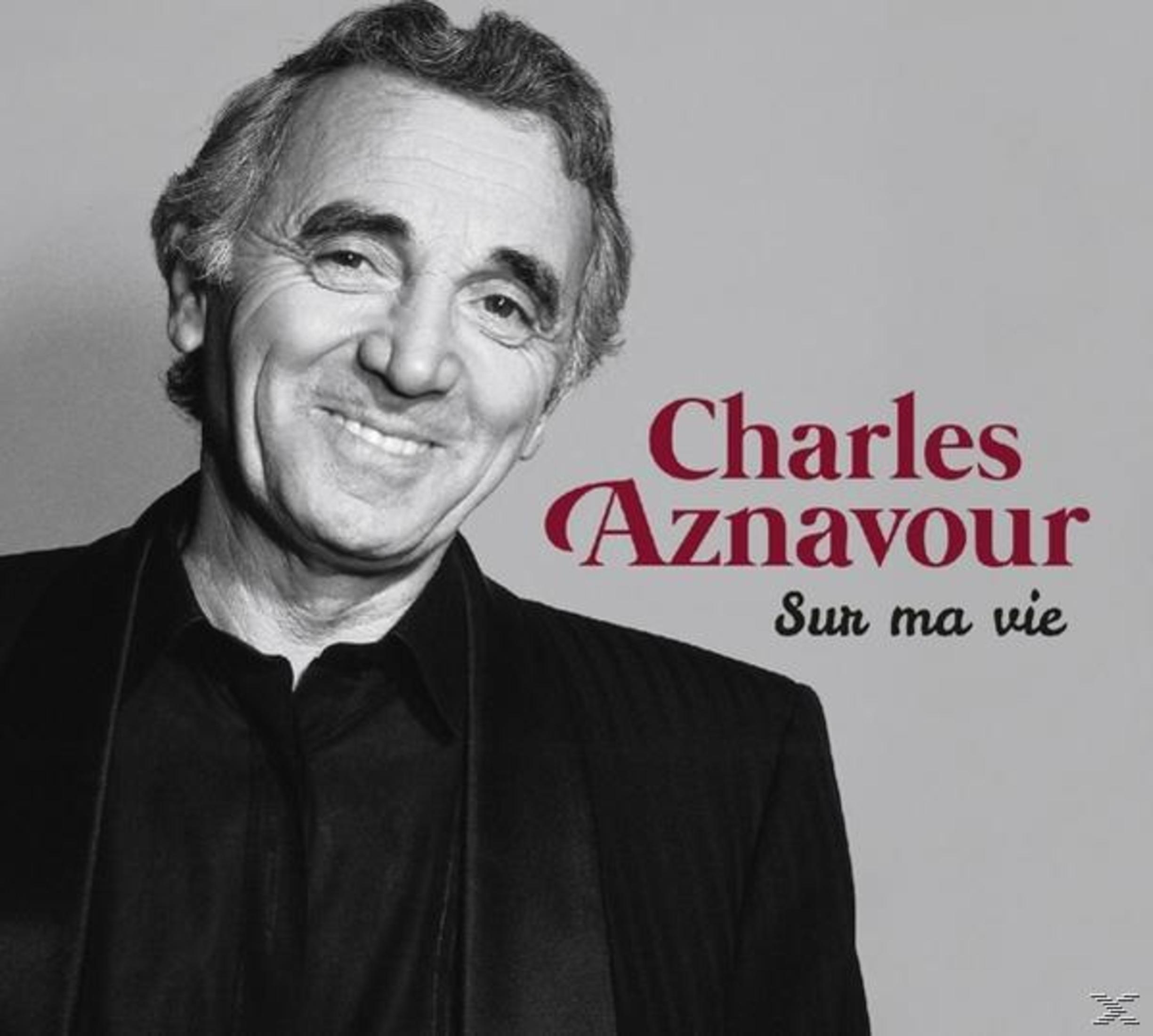 Portret van Charles Aznavour met albumtitel 'Sur ma vie'.