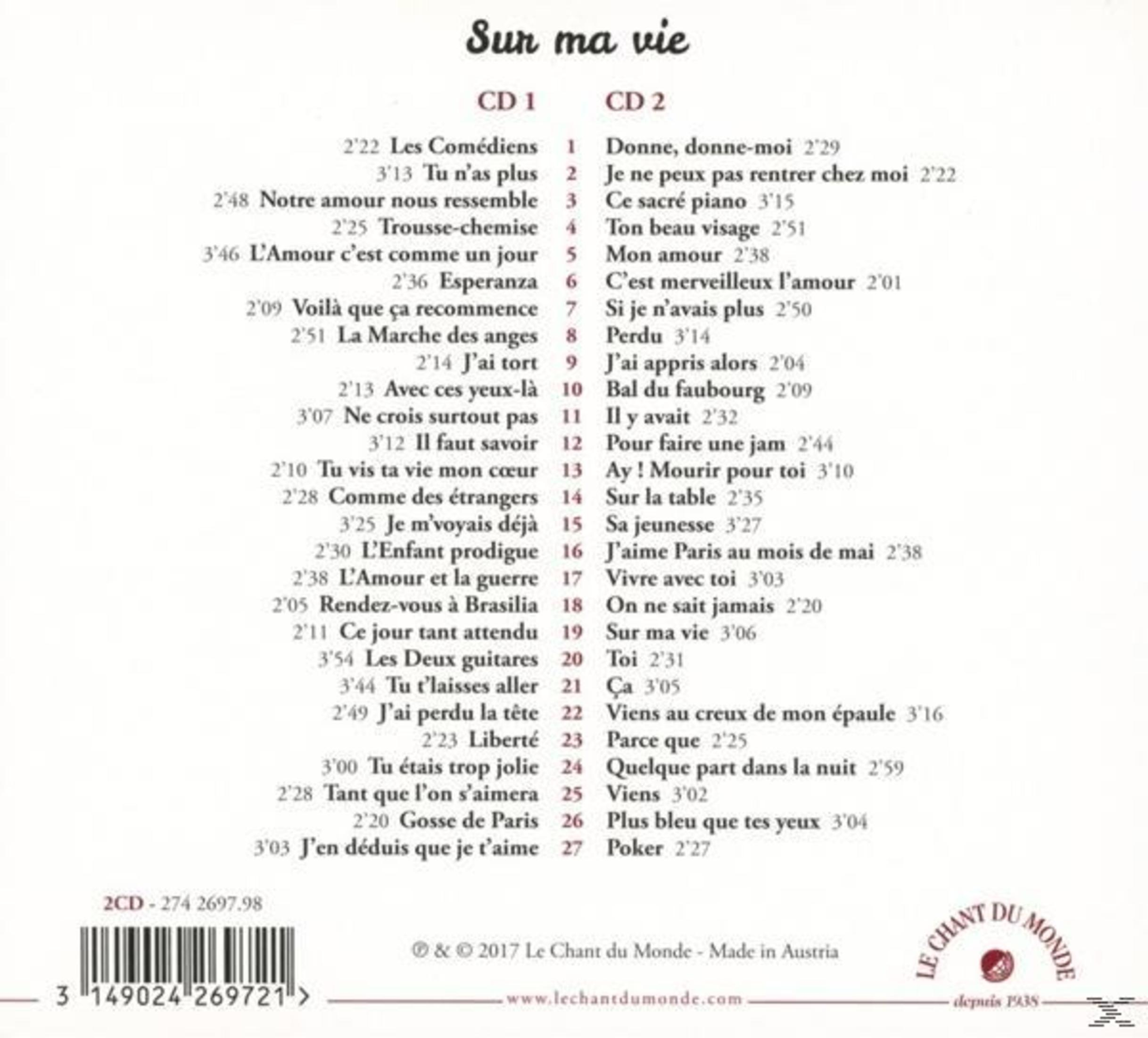CD-album met een tracklist. De cover heeft een rode rand.