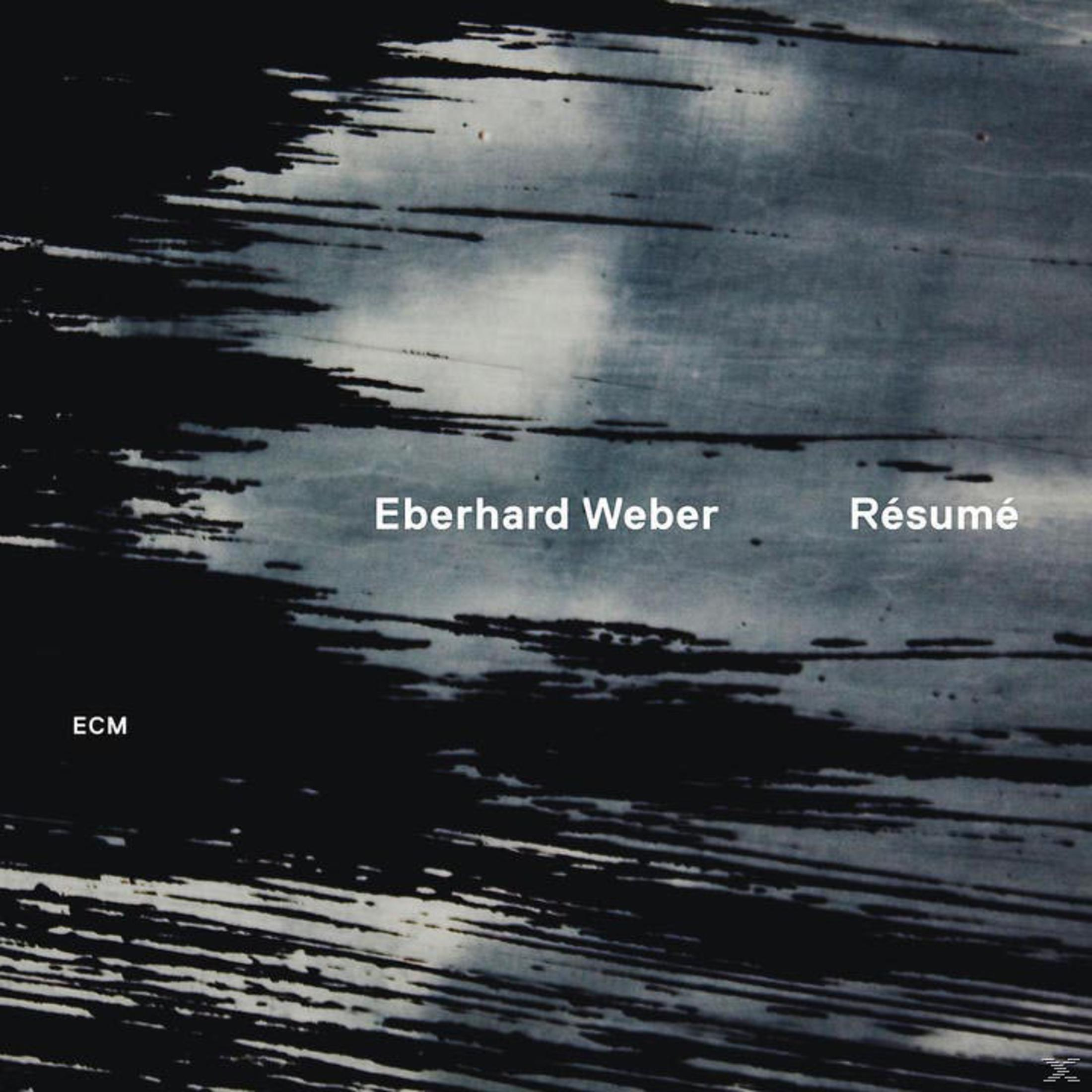 Pochette d'album avec un fond gris texturé et les mots 'Eberhard Weber' et 'Résumé'.