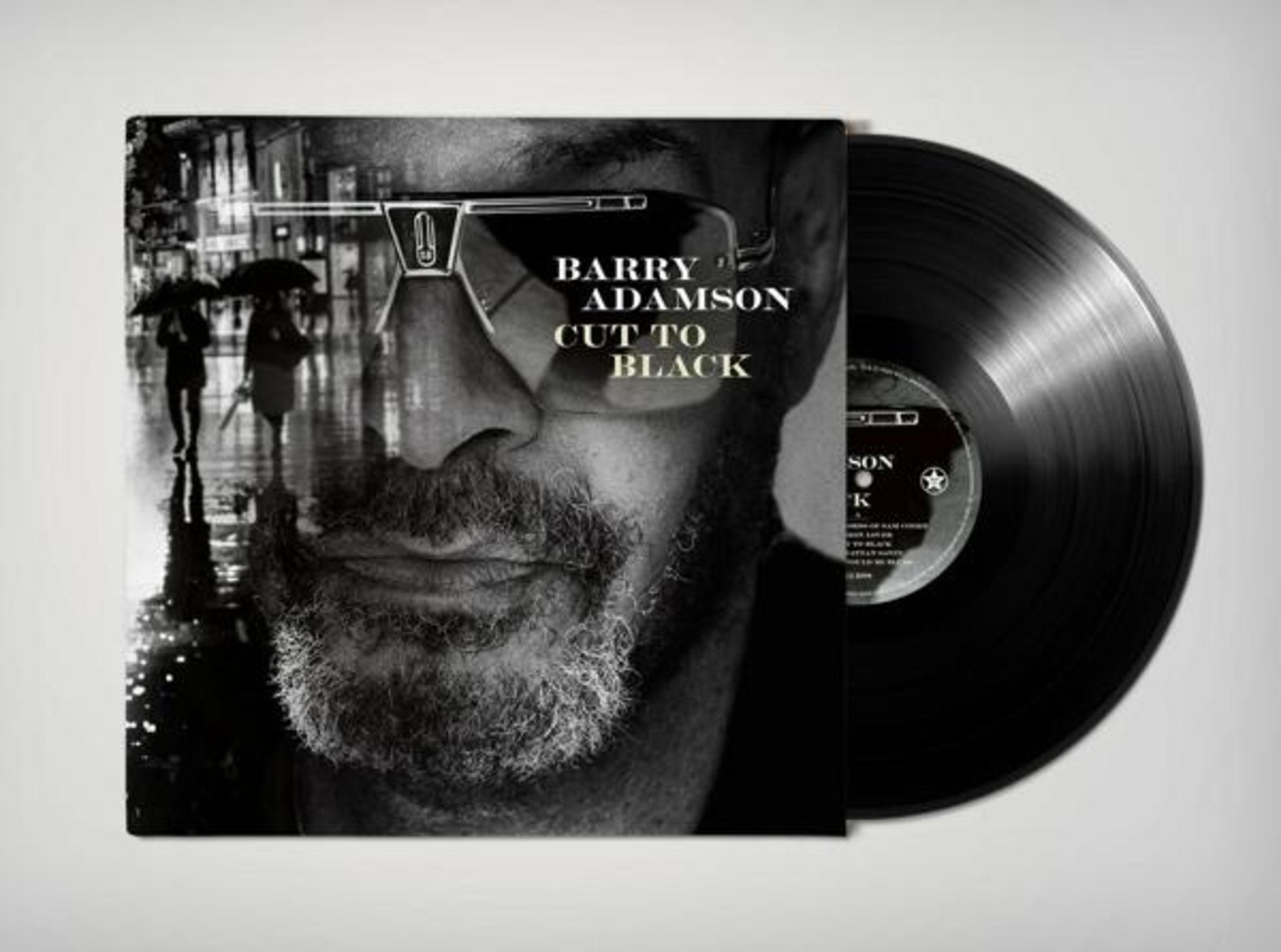 Copertina dell'album di Barry Adamson, un'immagine in bianco e nero del suo volto con occhiali e vinile.