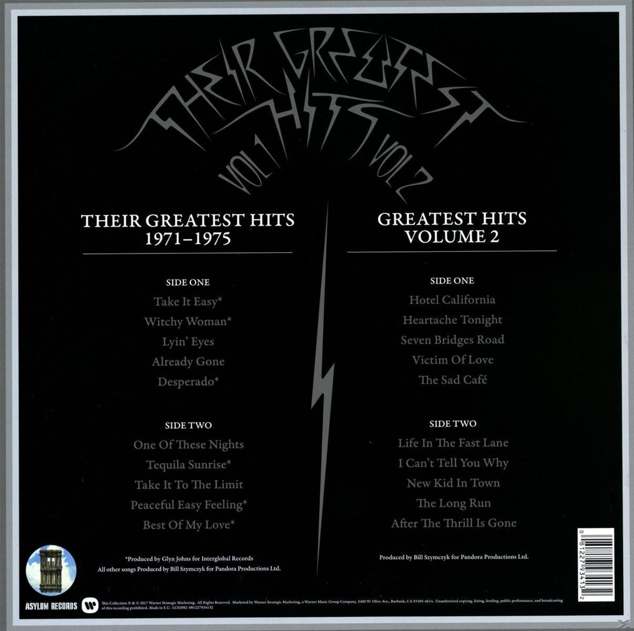 Copertina dell'album con testo 'Their Greatest Hits', con elenchi di brani dell'album.