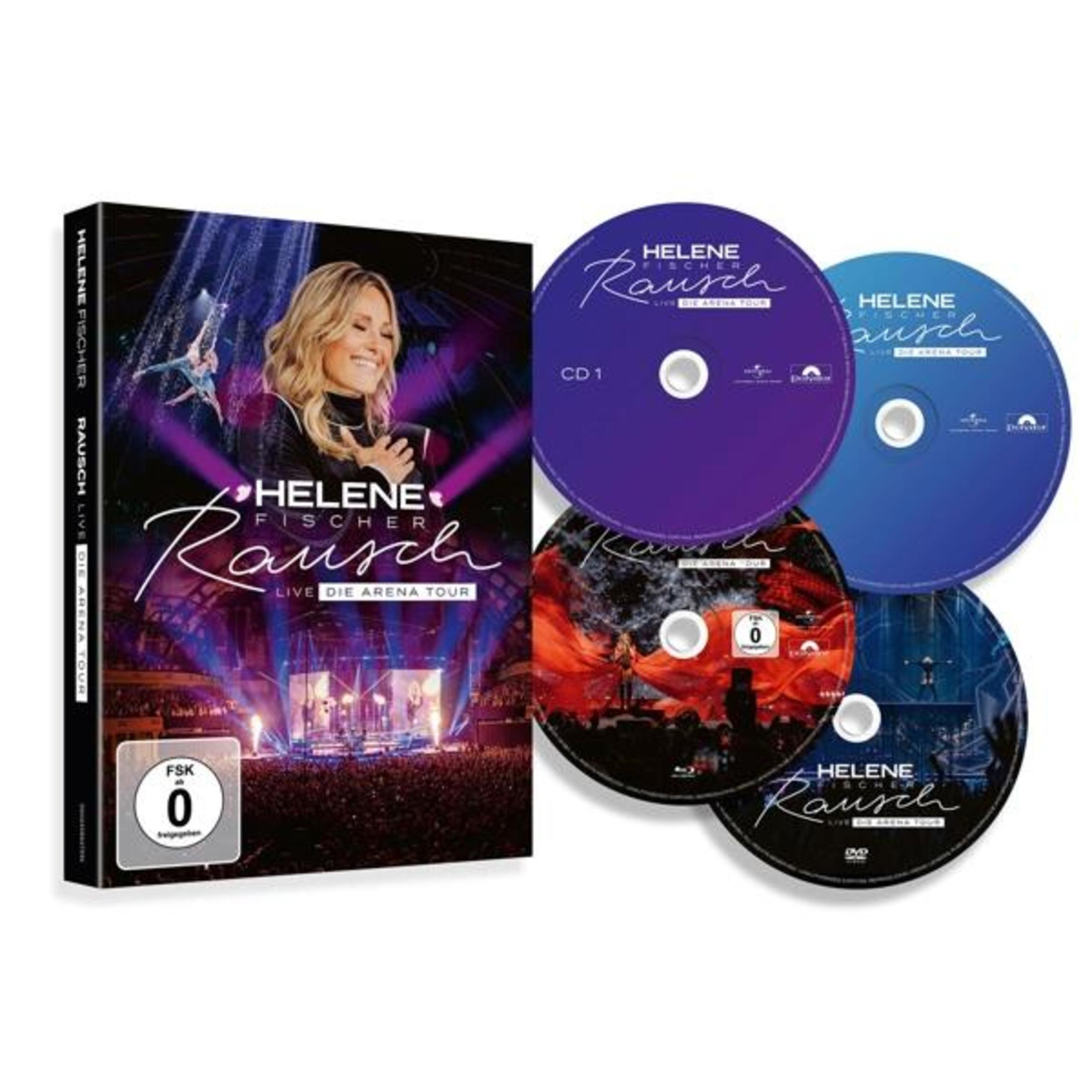 CD box set of Helene Fischer's 'Rausch' tour, with CDs and a cover image of the singer on stage.