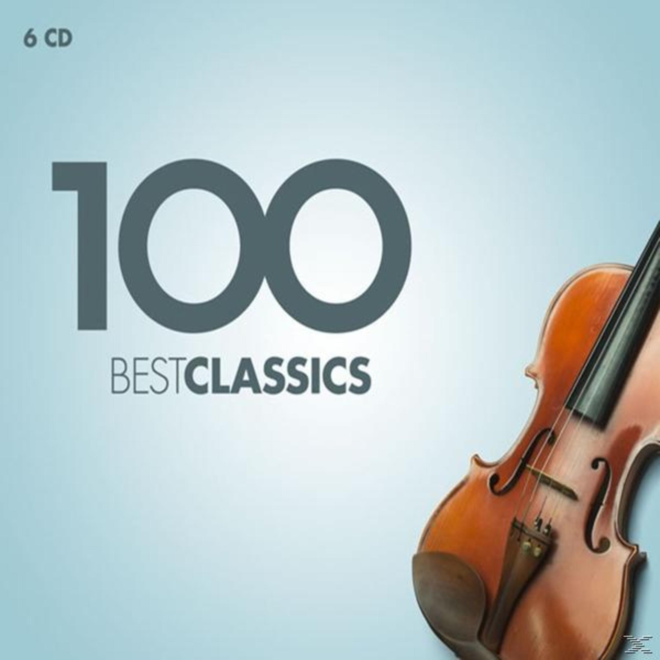 Pochette de CD de 100 Best Classics, avec un violon.