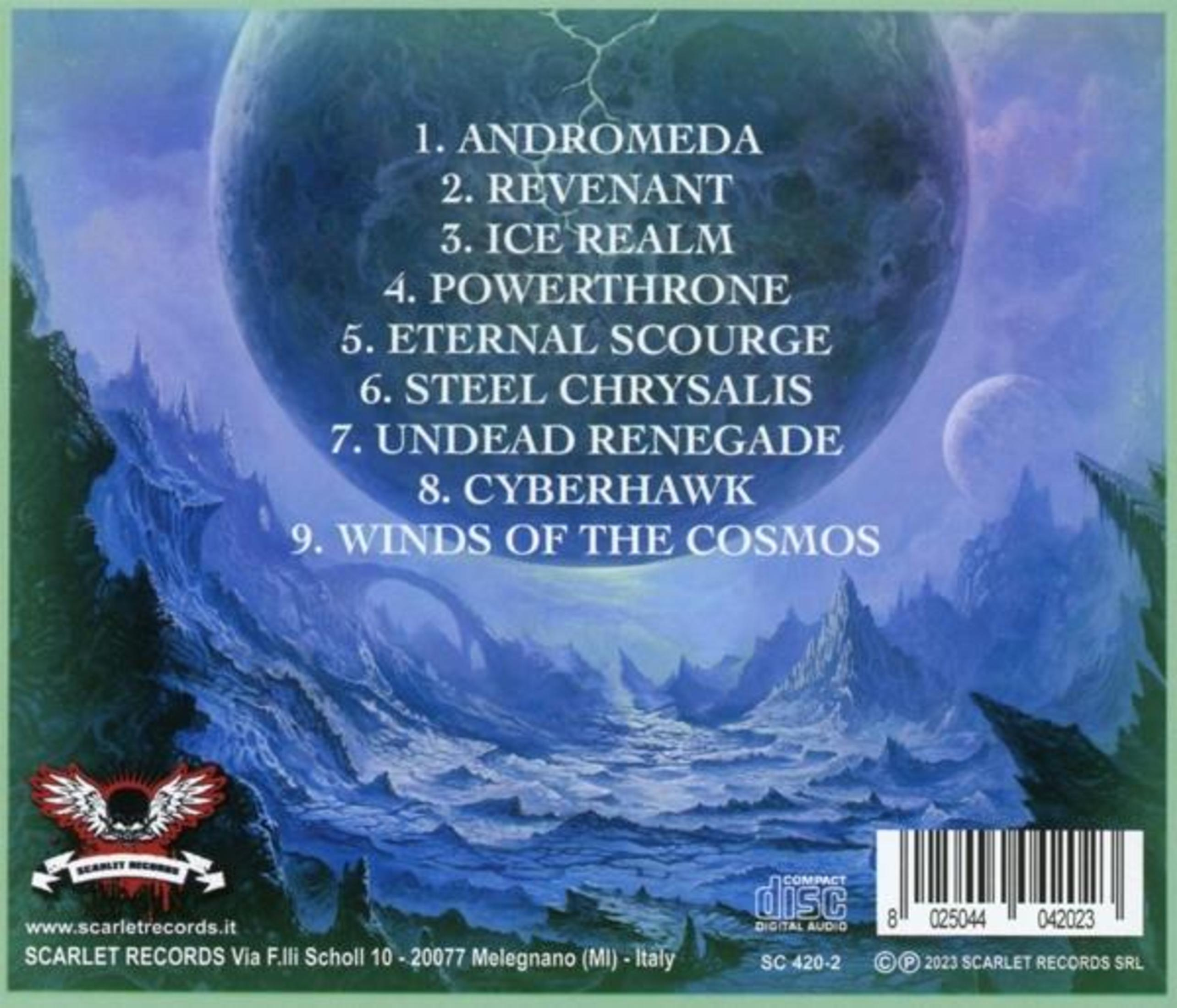Copertina del CD con tracklist su sfondo blu-viola.