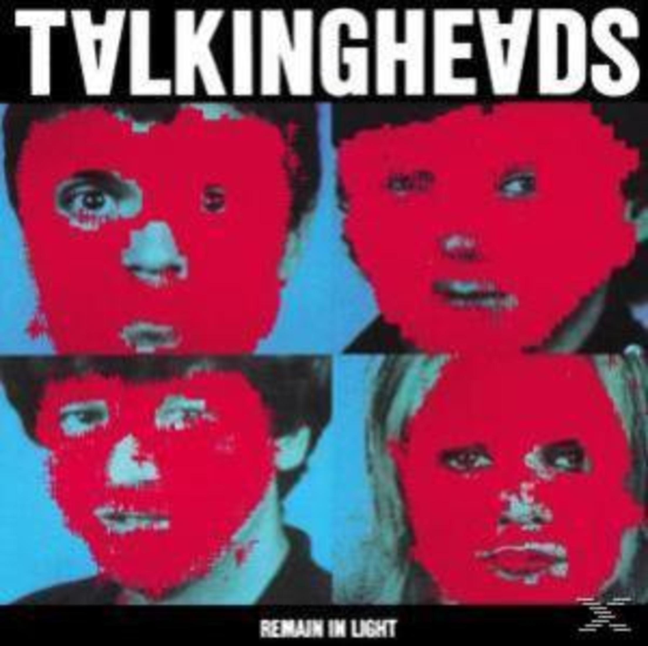 Copertina dell'album dei Talking Heads con quattro facce, facce rosse con sfondo nero e blu.