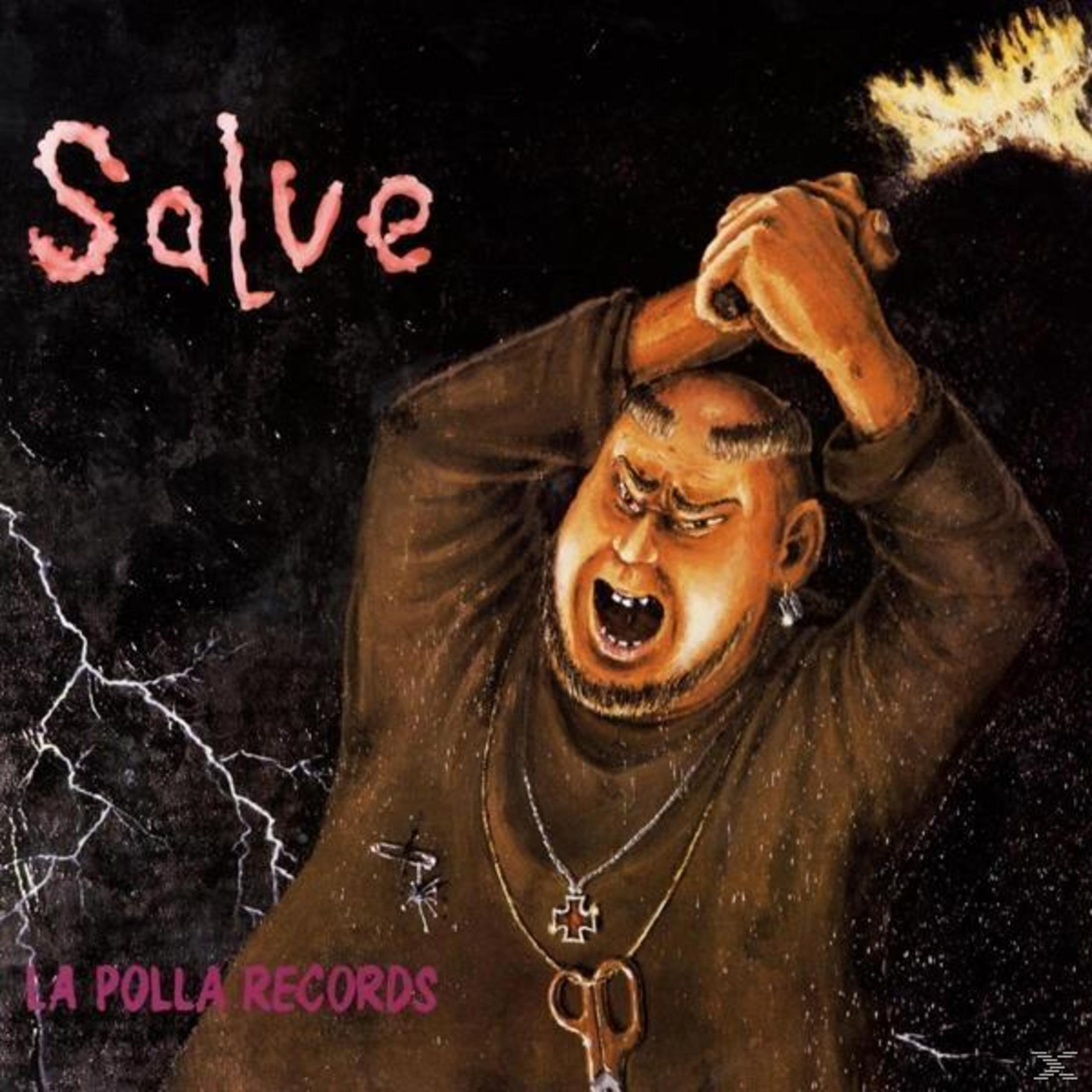 Pochette d'album avec une personne hurlant, avec un collier de croix et une barbe.