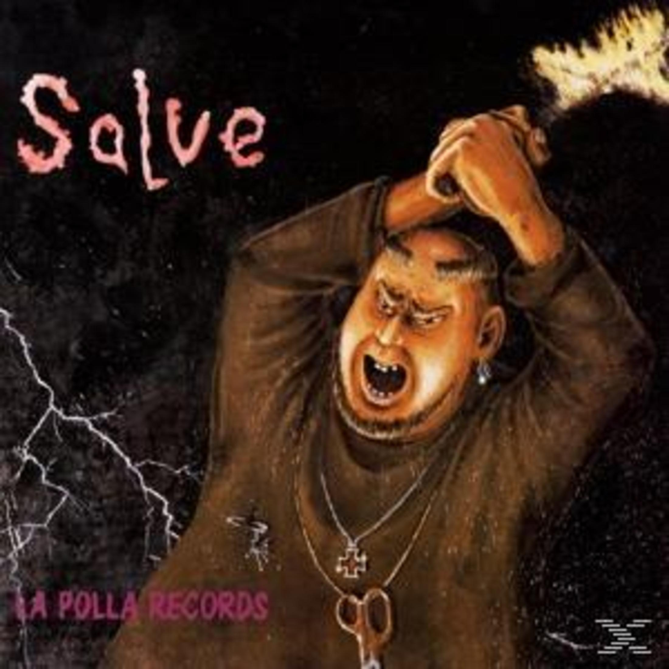 Pochette d'album avec un homme caricatural. Texte : Salve, A Polla Records.