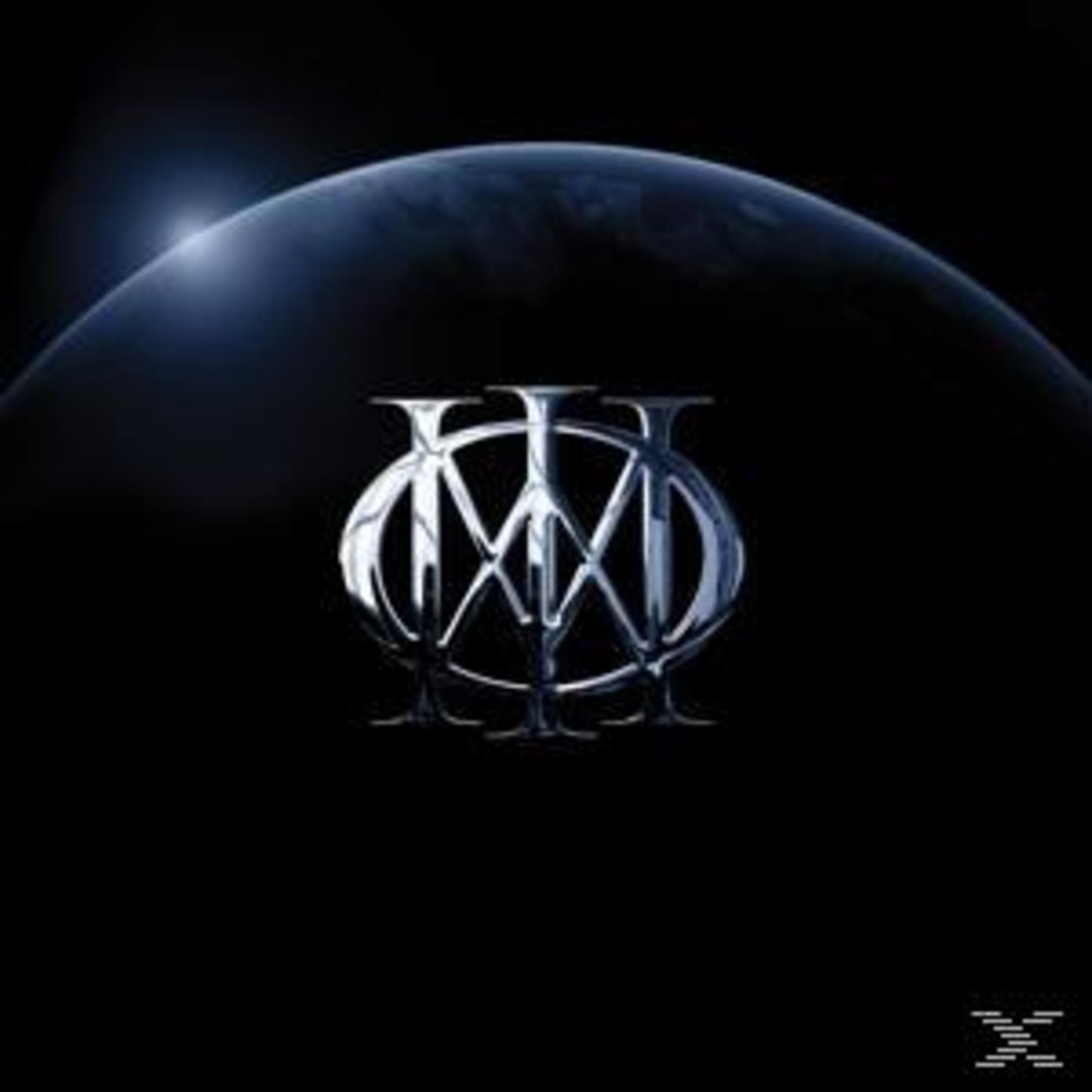 Pochette d'album avec un logo argenté sur fond noir. Une planète bleutée en arrière-plan.