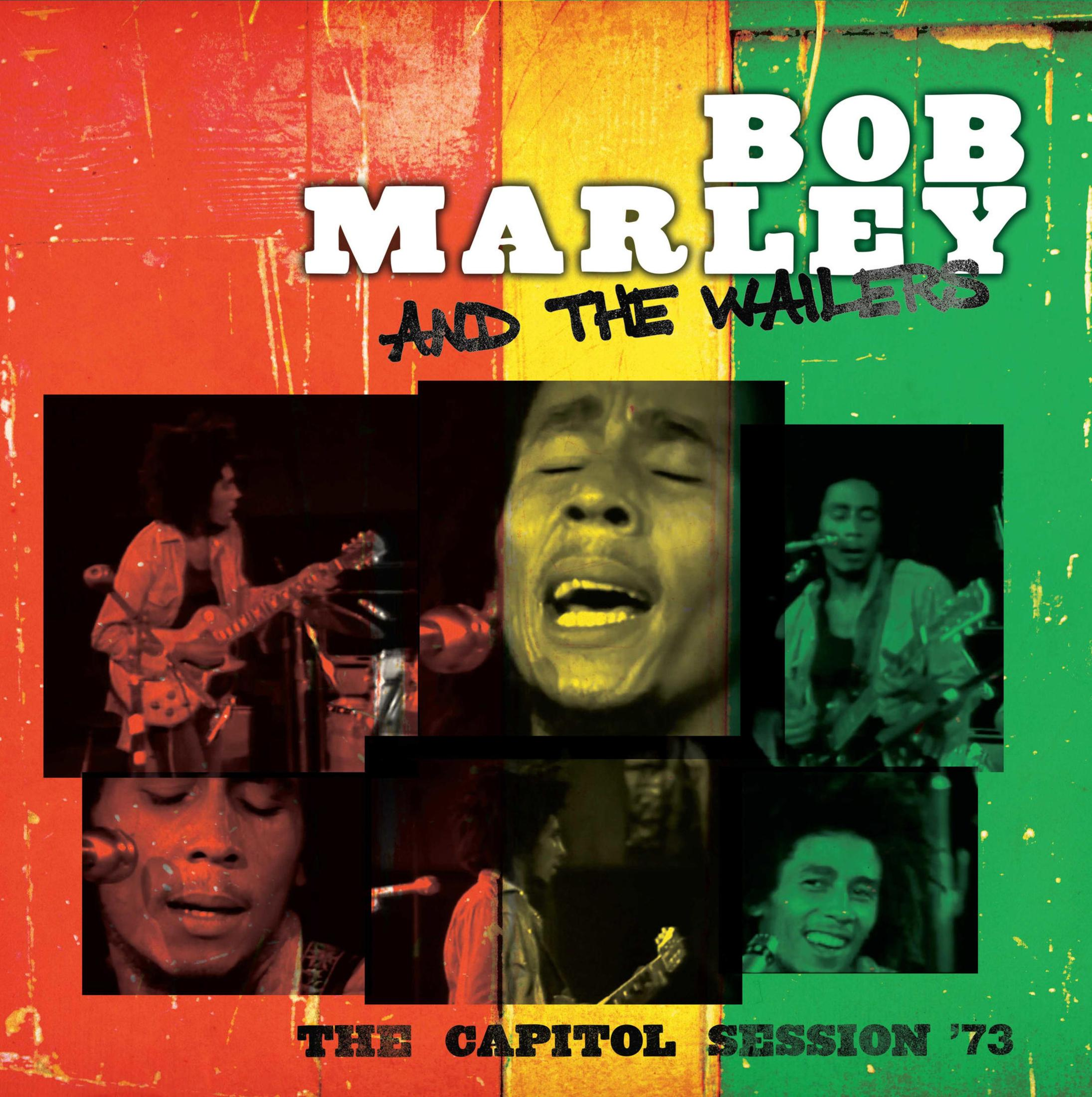 Pochette de l'album de Bob Marley. Collage d'images avec texte.
