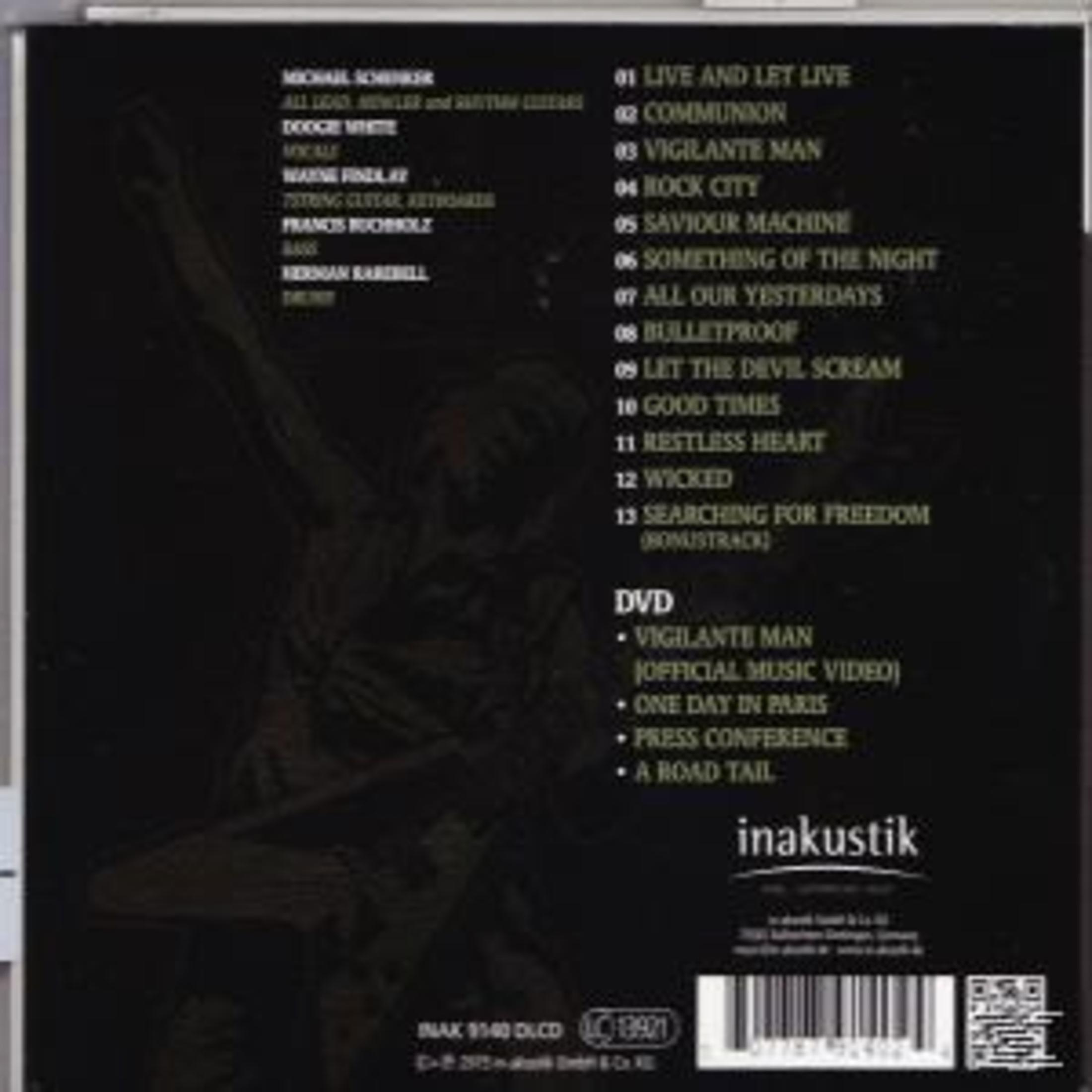 CD cover: Band members' names, song titles, and a black background.