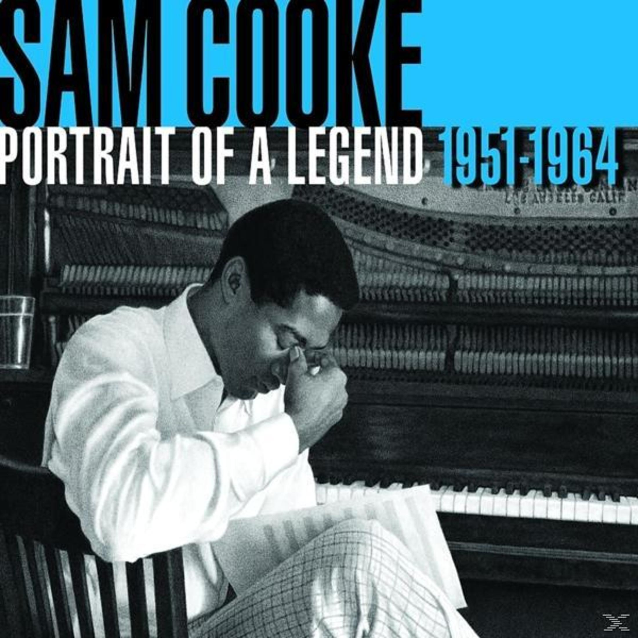 Sam Cooke albumhoes. Een man in een wit overhemd zit voor een piano en kijkt naar beneden.