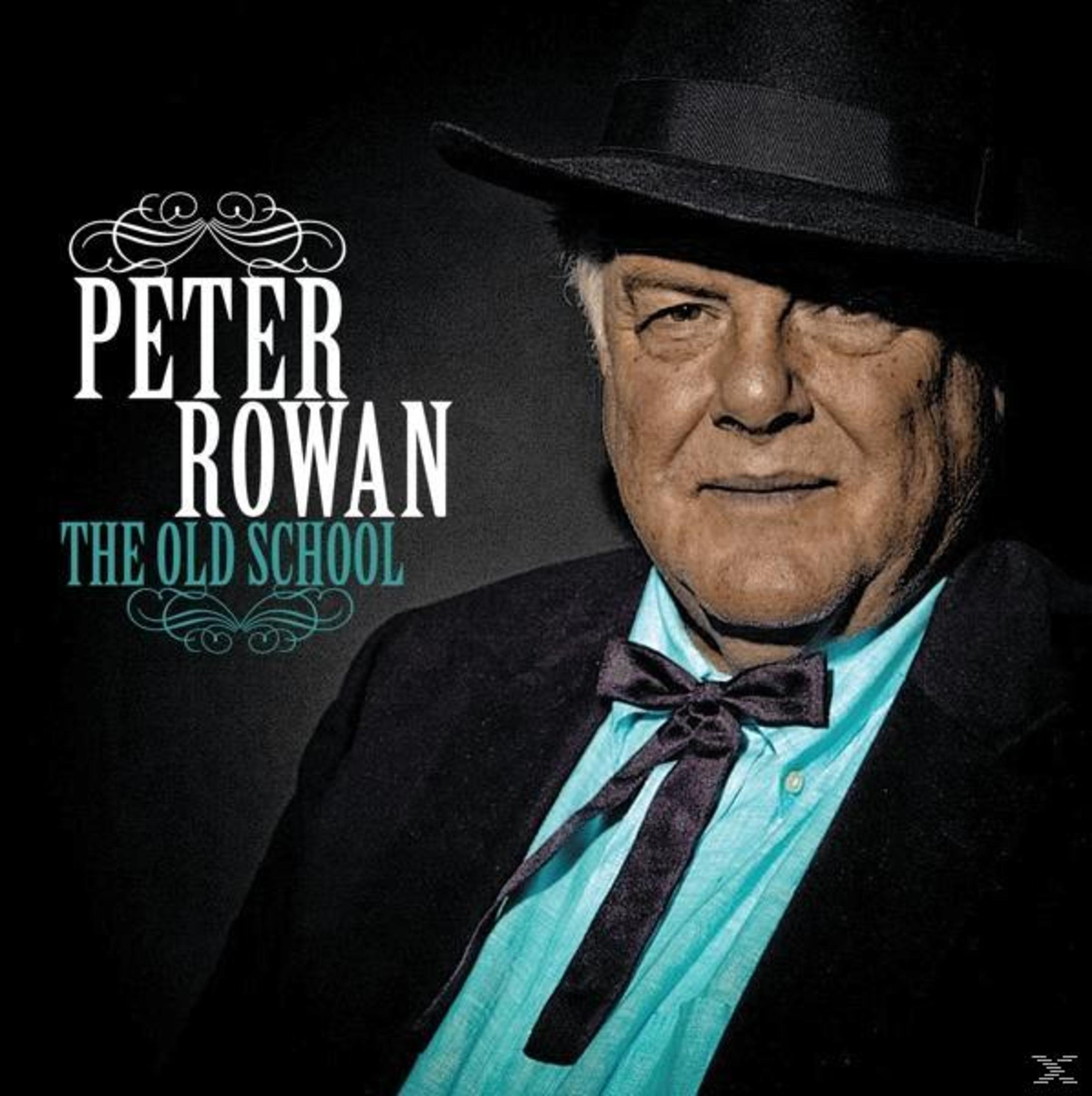 Albumhoes: Peter Rowan in pak en hoed, titel 'The Old School'.