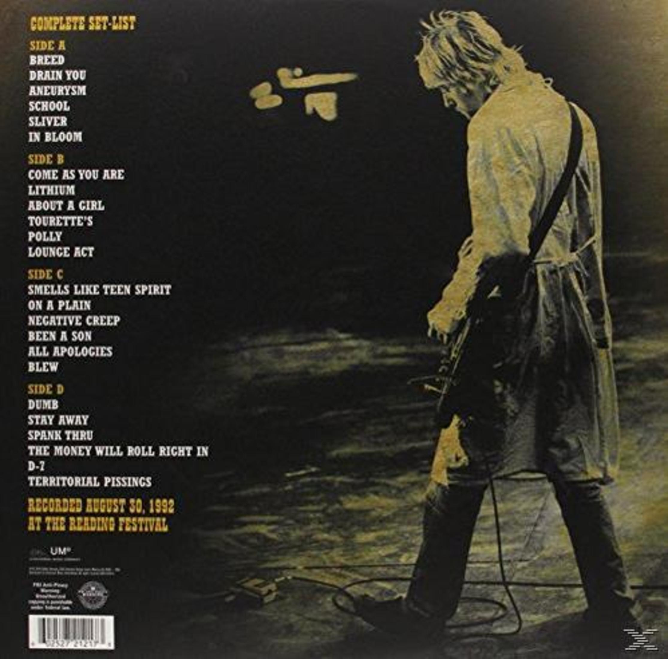 Retro copertina dell'album con scaletta e un uomo che suona la chitarra. Stile grunge.