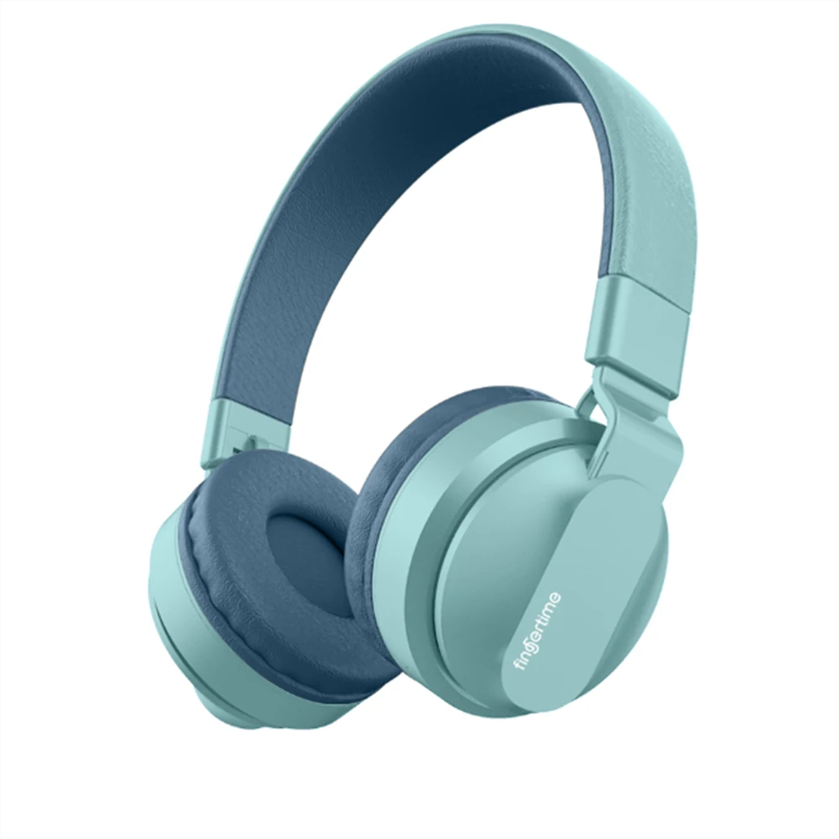 Blaue und türkisfarbene Kopfhörer. Over-Ear-Design. Weißer Hintergrund.