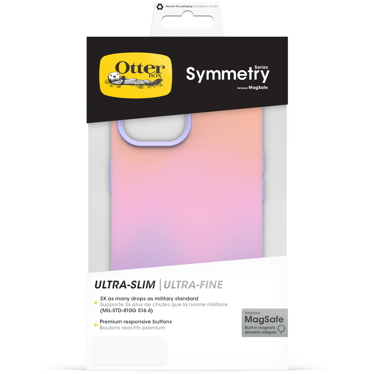 OTTERBOX Symmetry Plus MagSafe - Geschikt voor Apple iPhone 17e / 16e / 15 / 14 / 13 - Telefoonhoesje voor Apple iPhone 14/ iPhone 15/ iPhone 16e/ iPhone 13/ iPhone 17e Paars