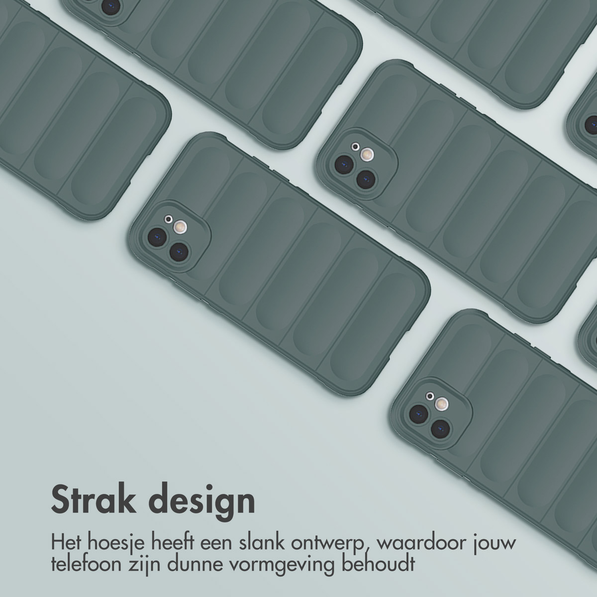 Plusieurs coques de téléphone sarcelle avec un design texturé sont disposées sur une surface sarcelle clair.