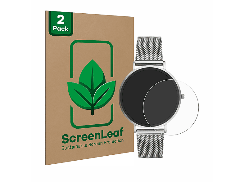 SCREENLEAF 2x nachhaltig verpackte Display Schutzfolie (für Xcoast X-Watch Siona 2 Nano)
