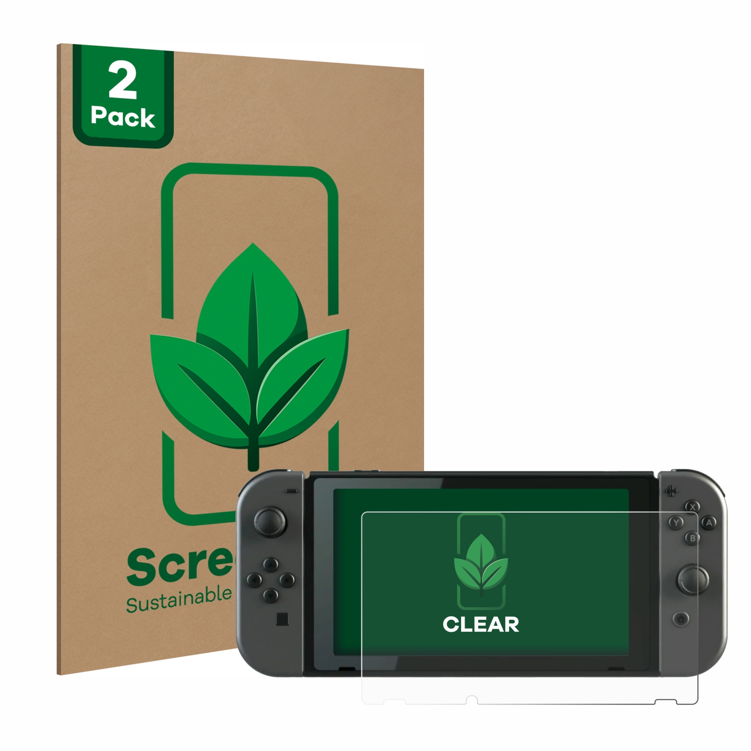 Eine Spielkonsole mit Displayschutzfolienverpackung.