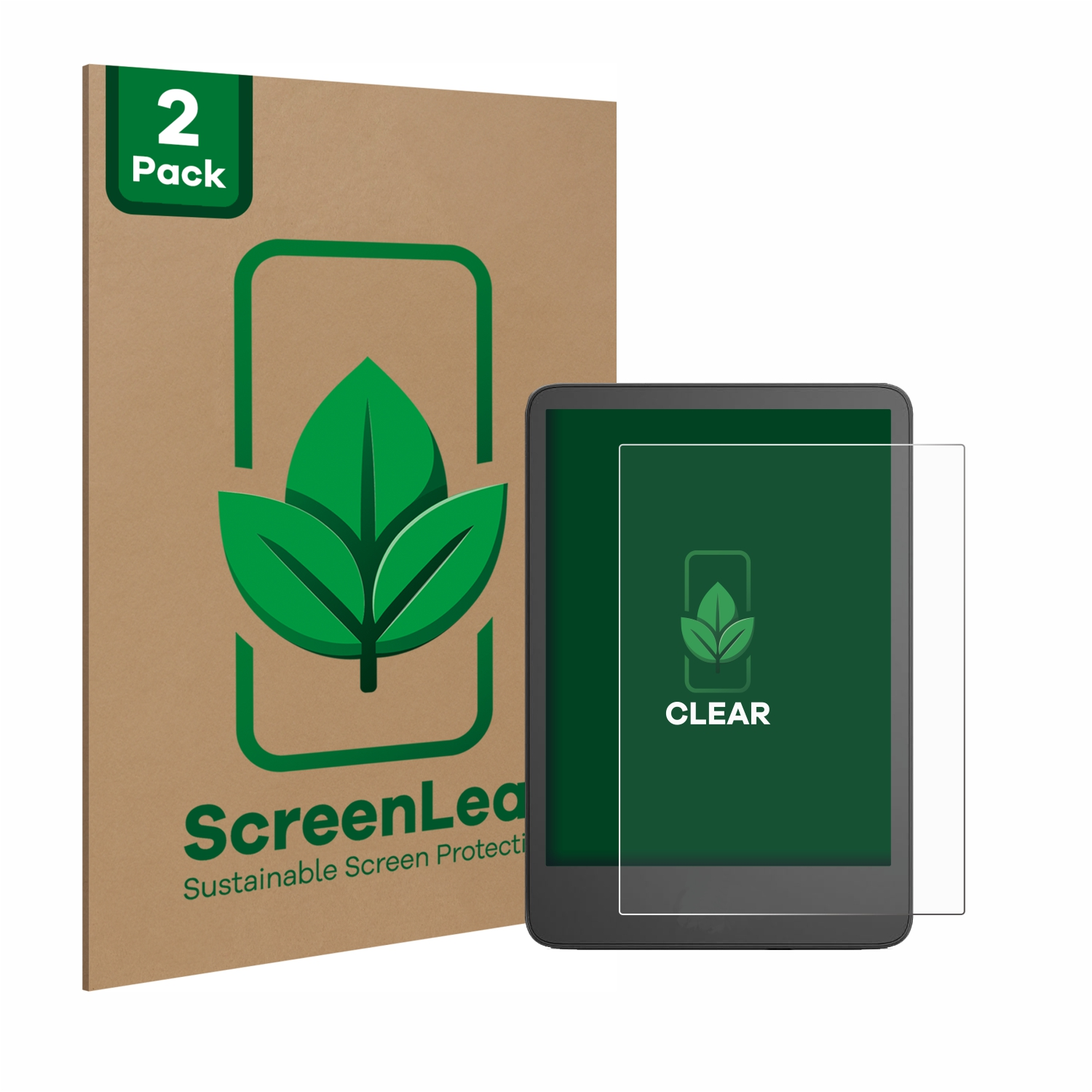 Ein Tablet mit Displayschutz und eine Packung Displayschutzfolien.