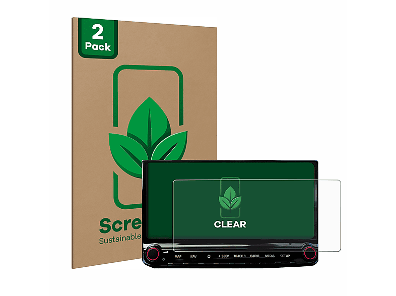 SCREENLEAF 2x Nachhaltig Verpackte Display Schutzfolie (für Kia Ceed 2022 Infotainment System 10
