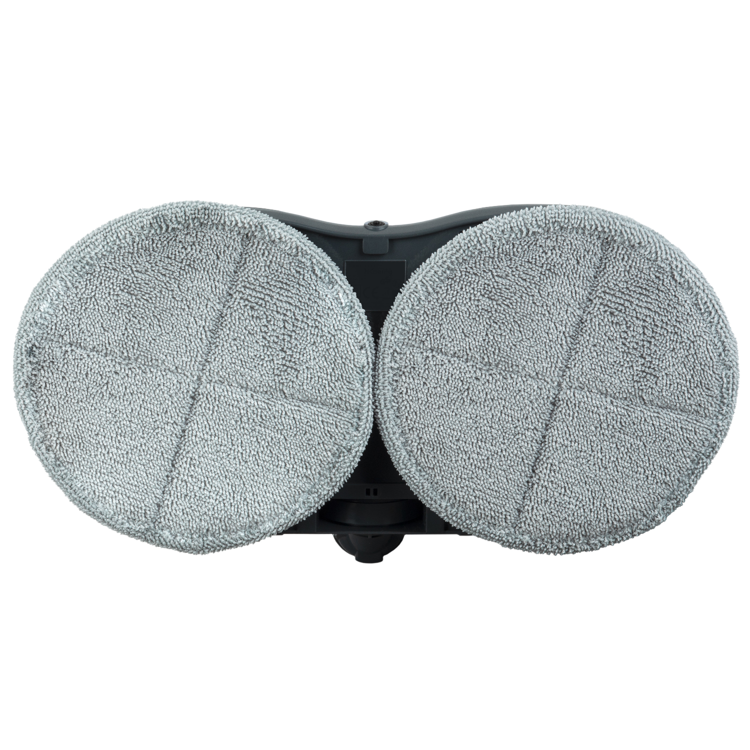 Limpiador de pisos robótico con dos almohadillas circulares, vista superior.