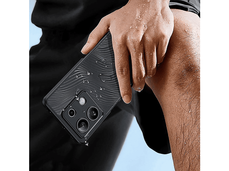 Custodia Portafoglio BEZ Per Xiaomi Redmi Note 13 Pro 5G: Pelle PU E Tela, Con Slot Carte E Supporto, Chiusura Magnetica, RFID, Nero - 5