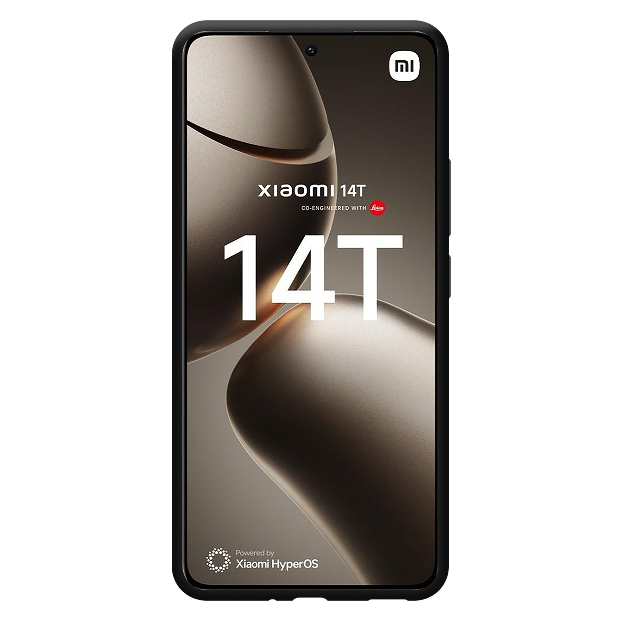 Ein schwarzes Smartphone mit dem Modellnamen Xiaomi 14T auf dem Bildschirm.