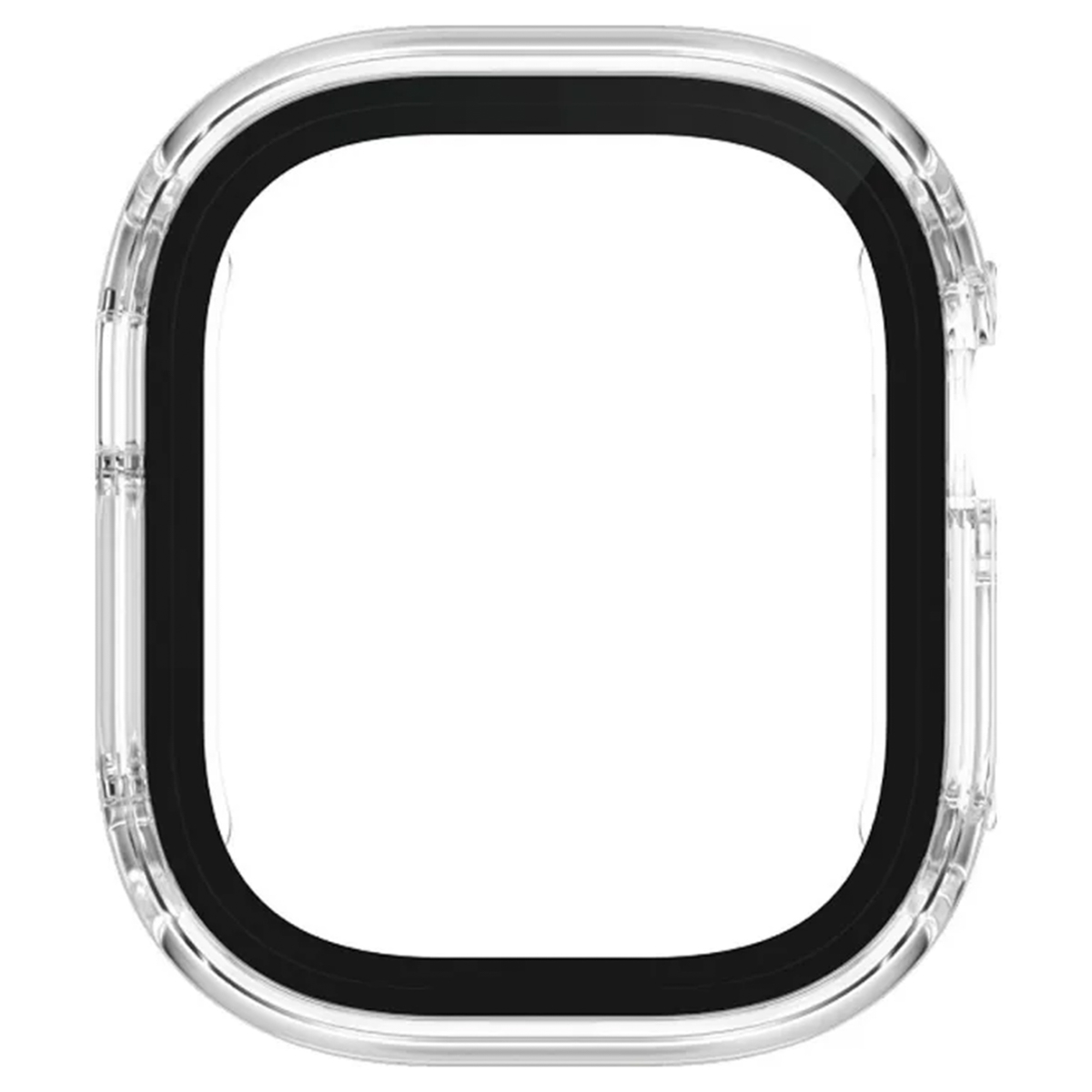 Clear watch case frame with a black border, open in the center.