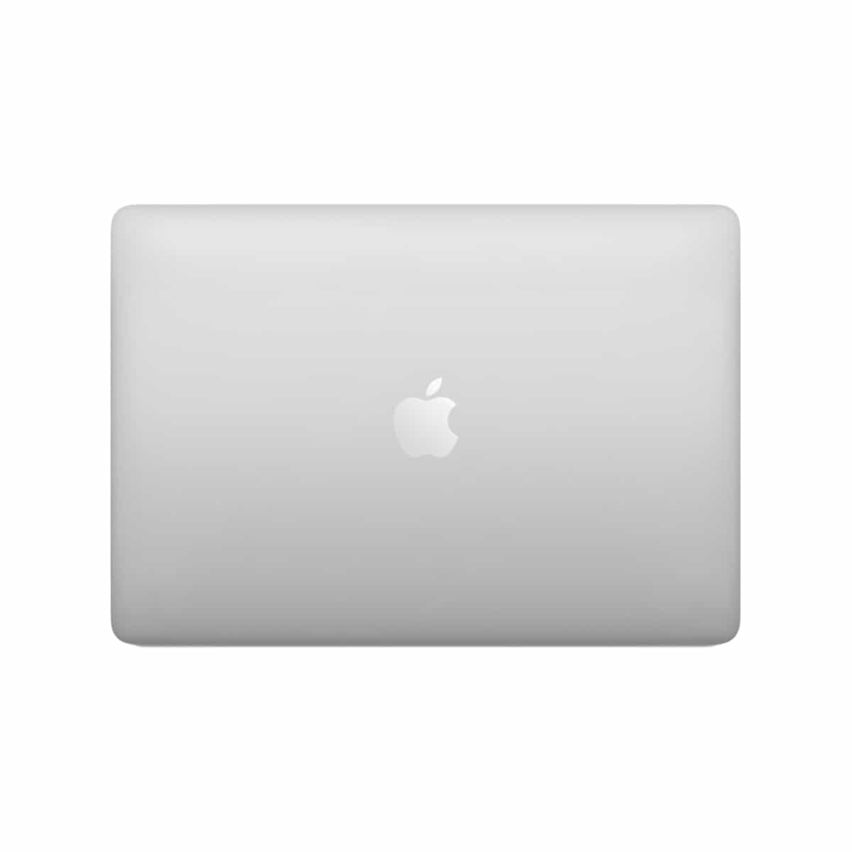 Portátil plateado, cerrado, con el logo de Apple visible en la parte superior.