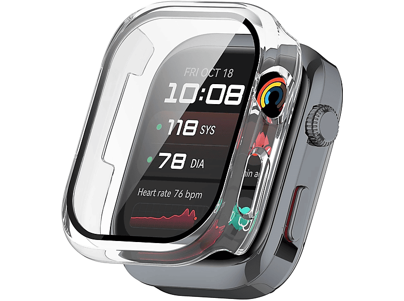 WIGENTO Kunststoff Design Hülle + H9 Hart Glas Watch Schutz Hülle (für Huawei Watch D2)