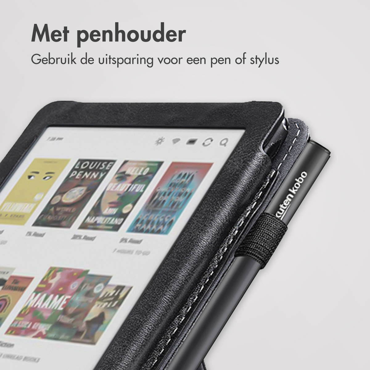 IMOSHION Stand Bookcase Sleepcover met strap geschikt voor Kobo Clara BW/Kobo Clara Colour Beschermhoes