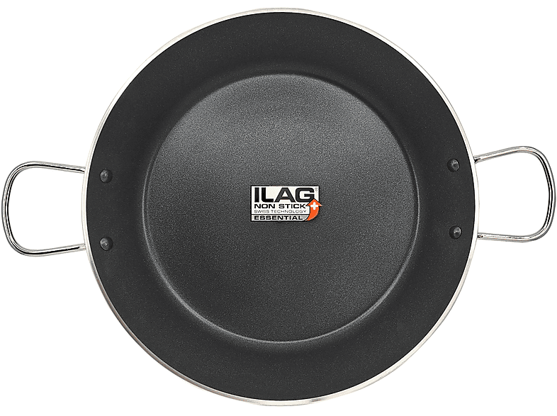 Set Paella Brûleur à Gaz 40-20cm Poêle à Paella Émaillée 46cm Support A 3 Pied Noir Medium Briebe