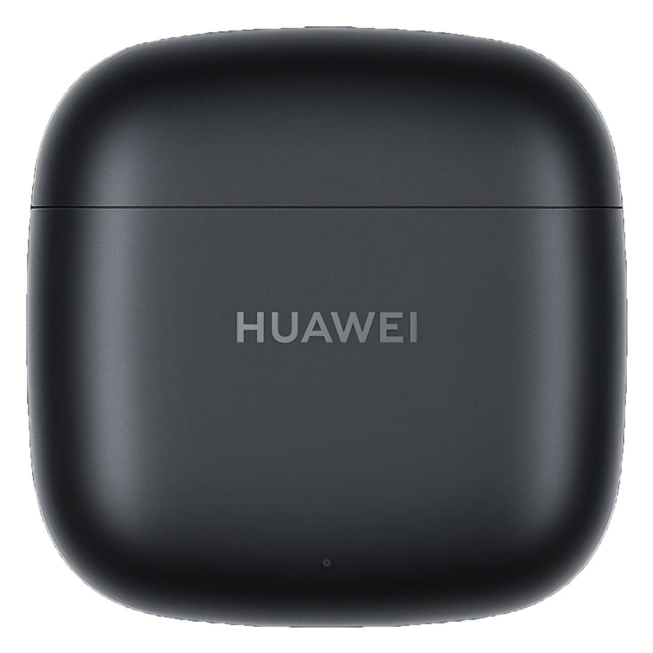 Schwarzes Ladecase mit HUAWEI-Logo. Nahaufnahme.