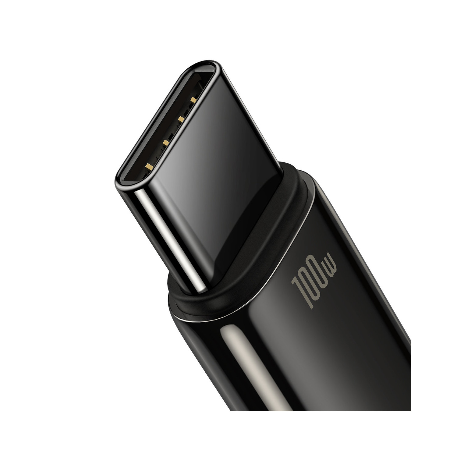 Czarna wtyczka USB-C z oznaczeniem 100W z boku.