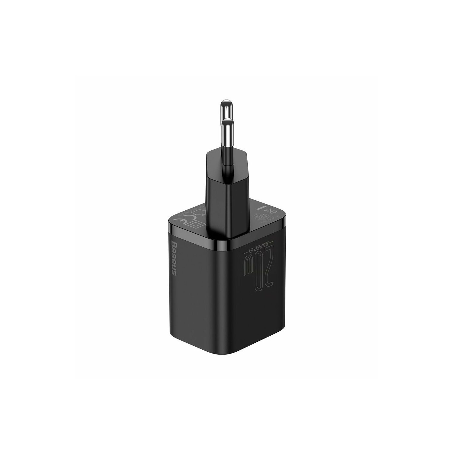 Caricatore Baseus 20W nero con spina europea.