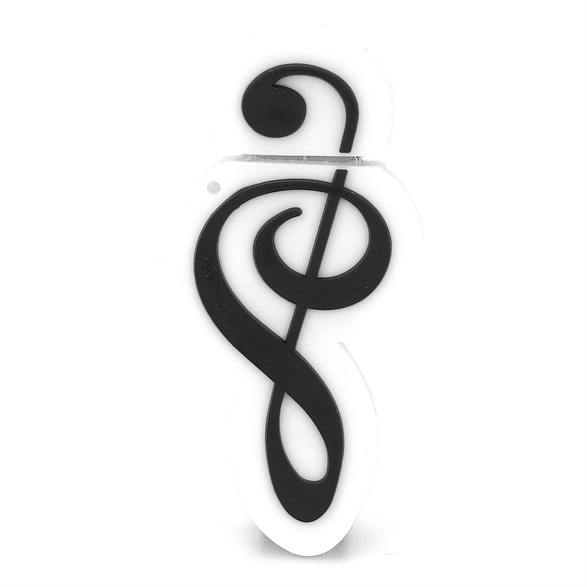 Schwarze Violinschlüsselform mit weißem Hintergrund.