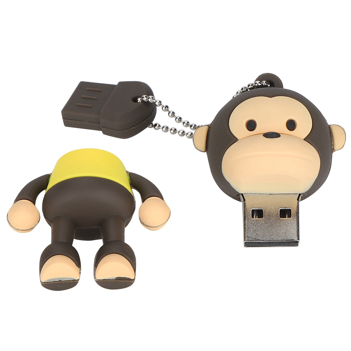 Affenförmige USB-Flash-Laufwerke und ein separater USB-Anschluss.