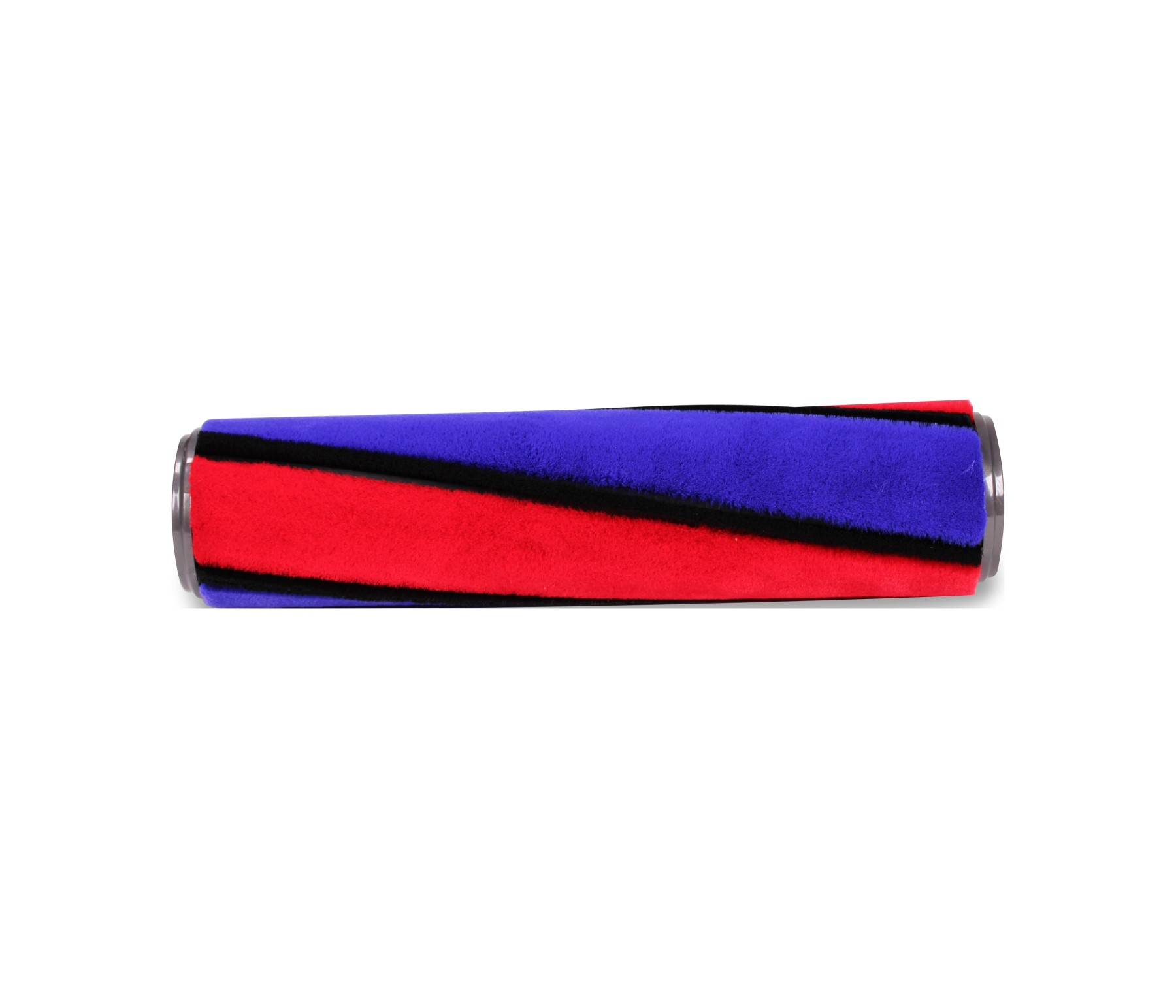 Staubsauger-Walzenbürste in Rot und Blau.