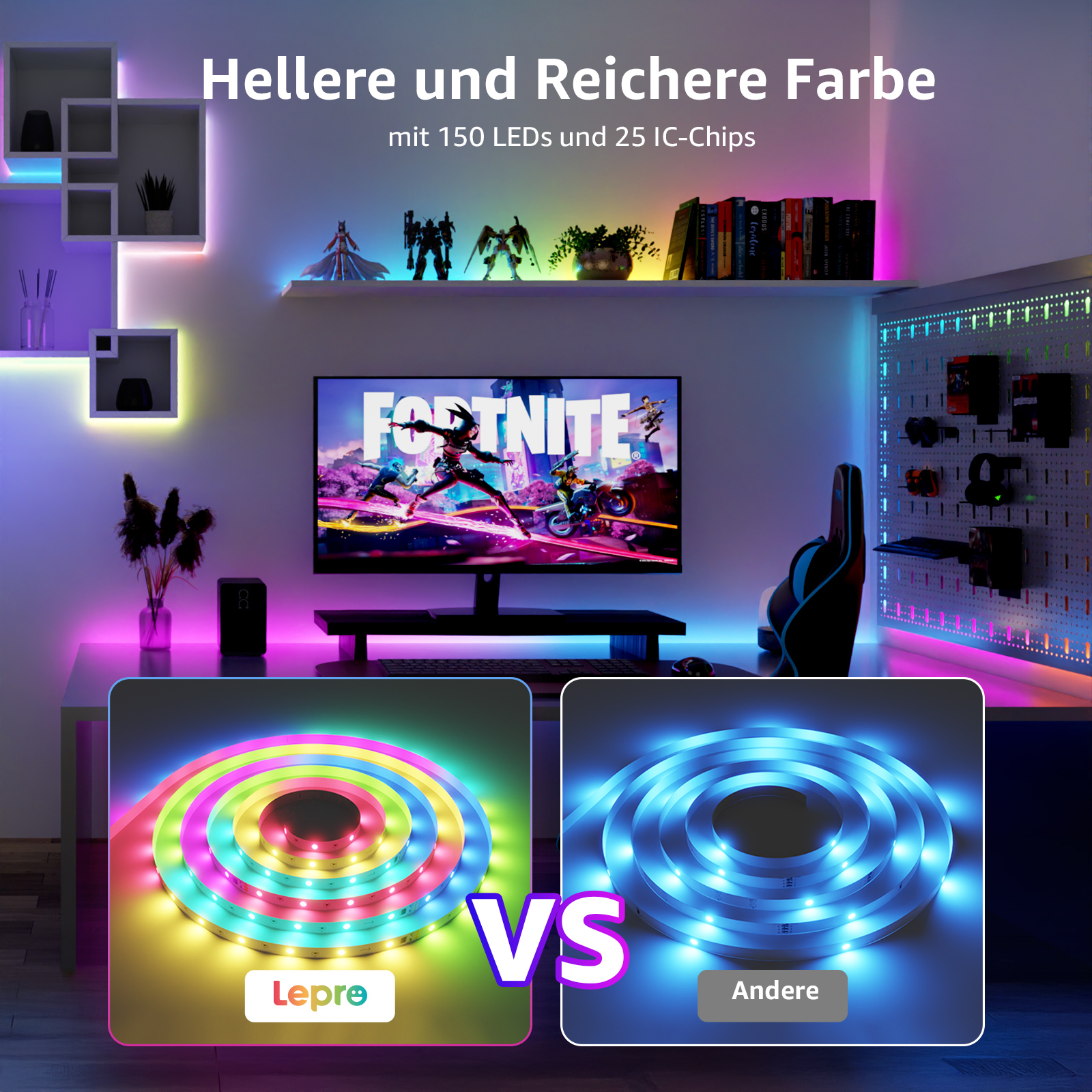 LED-Lichtleisten, die den Unterschied zwischen zwei Typen zeigen.