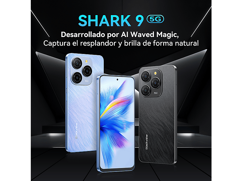 BLACKVIEW SHARK 9 5G, Azul, Móvil Android, 256 GB, 8 GB RAM, 6,67