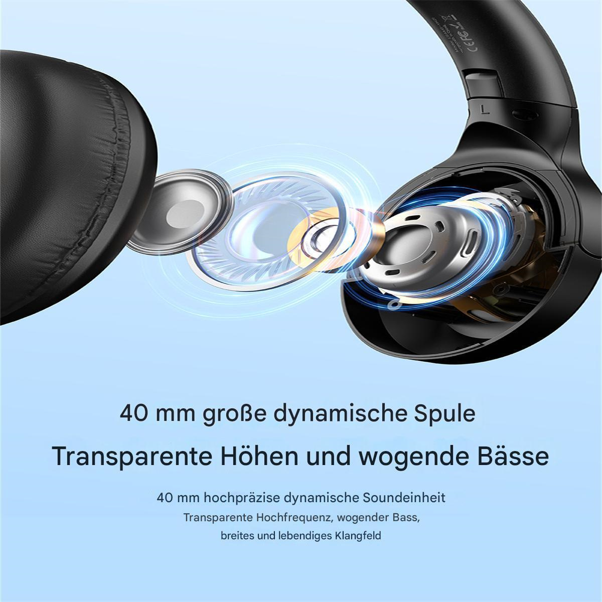 Kopfhörer mit freiliegenden Innenteilen, die Soundtechnologie und Design veranschaulichen.