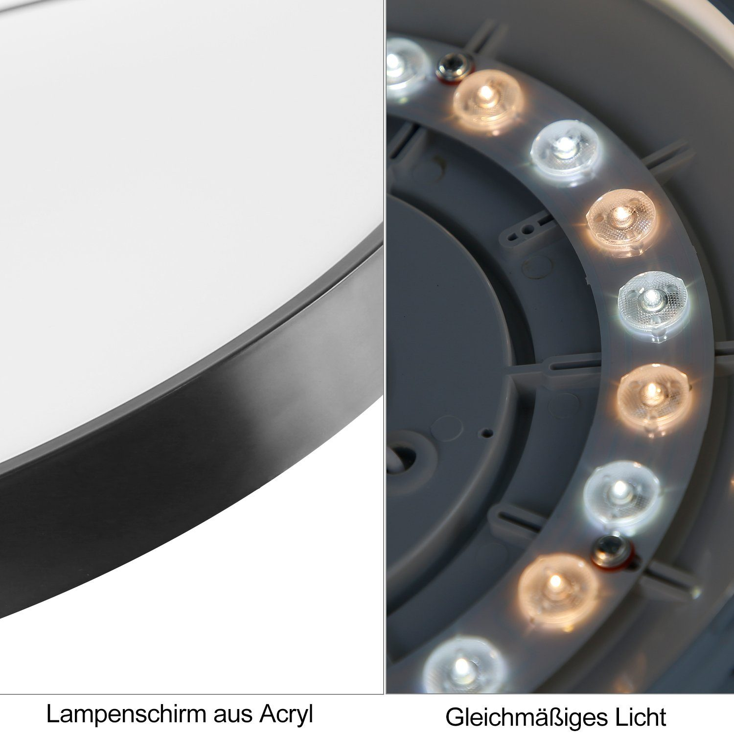 Nahaufnahme einer Leuchte, die das von der Leuchte emittierte Licht zeigt.