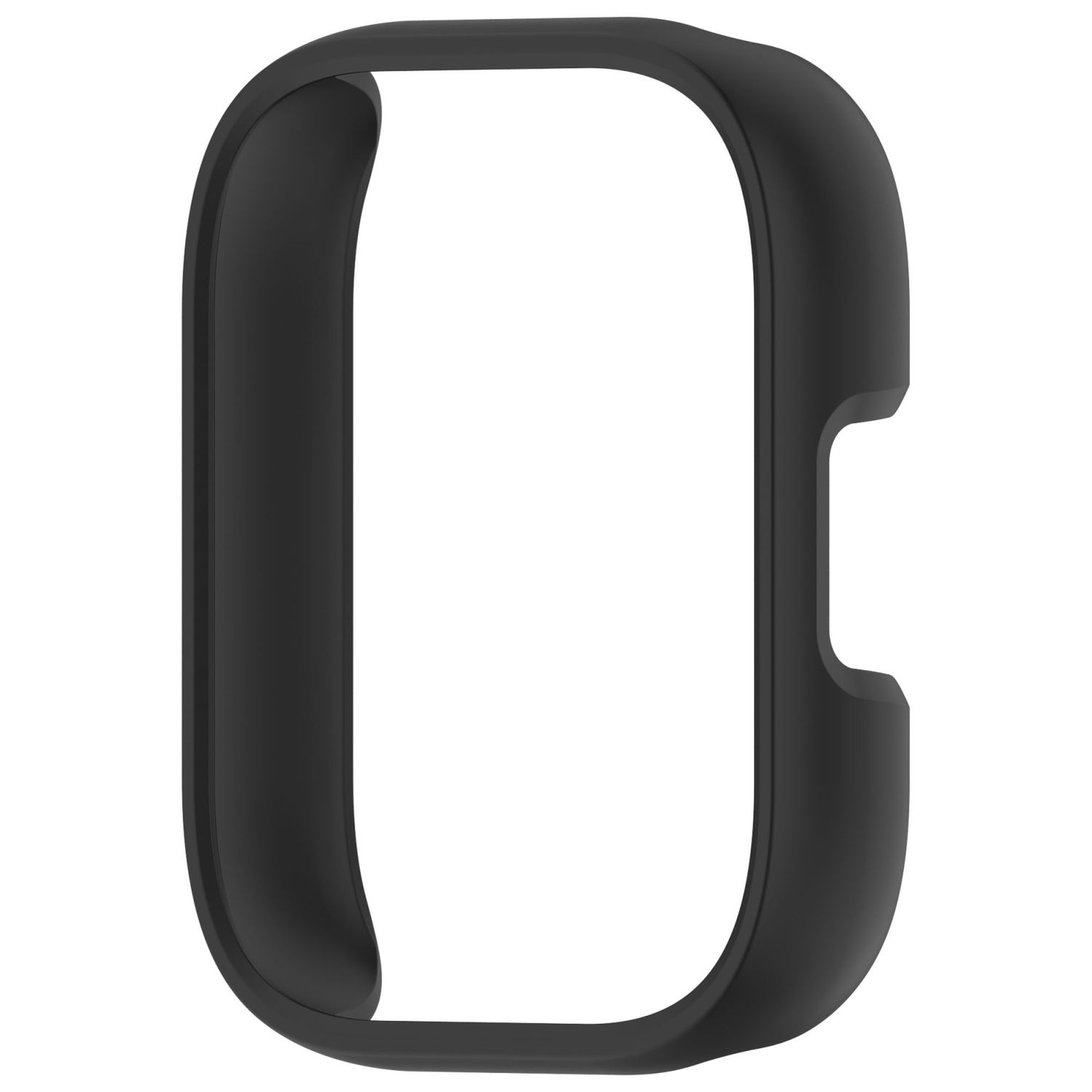 Schwarzes Fitness-Tracker-Gehäuse. Es ist eine Schutzhülle.