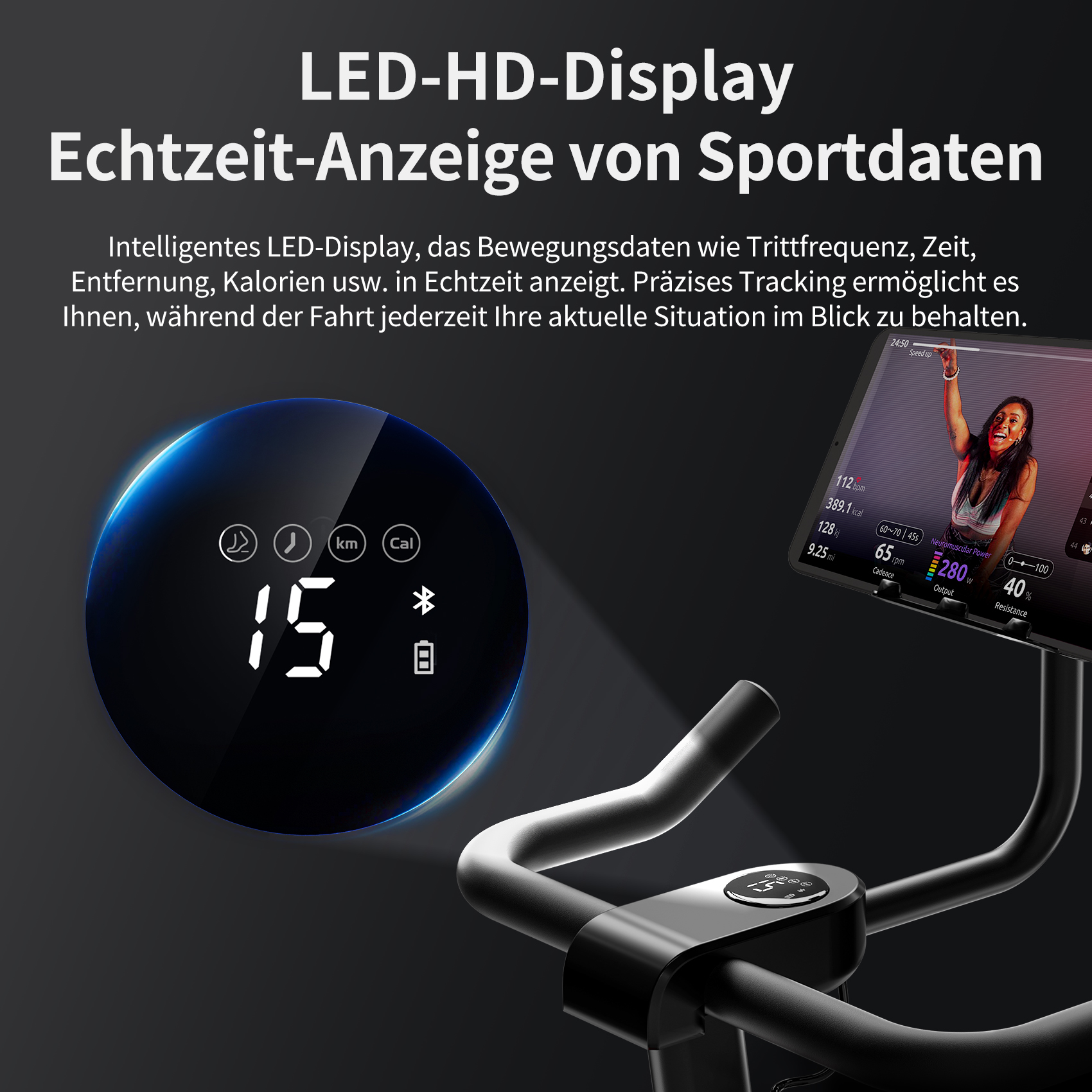 JASPORT C3 Smart Indoor Cycle, Schwarz