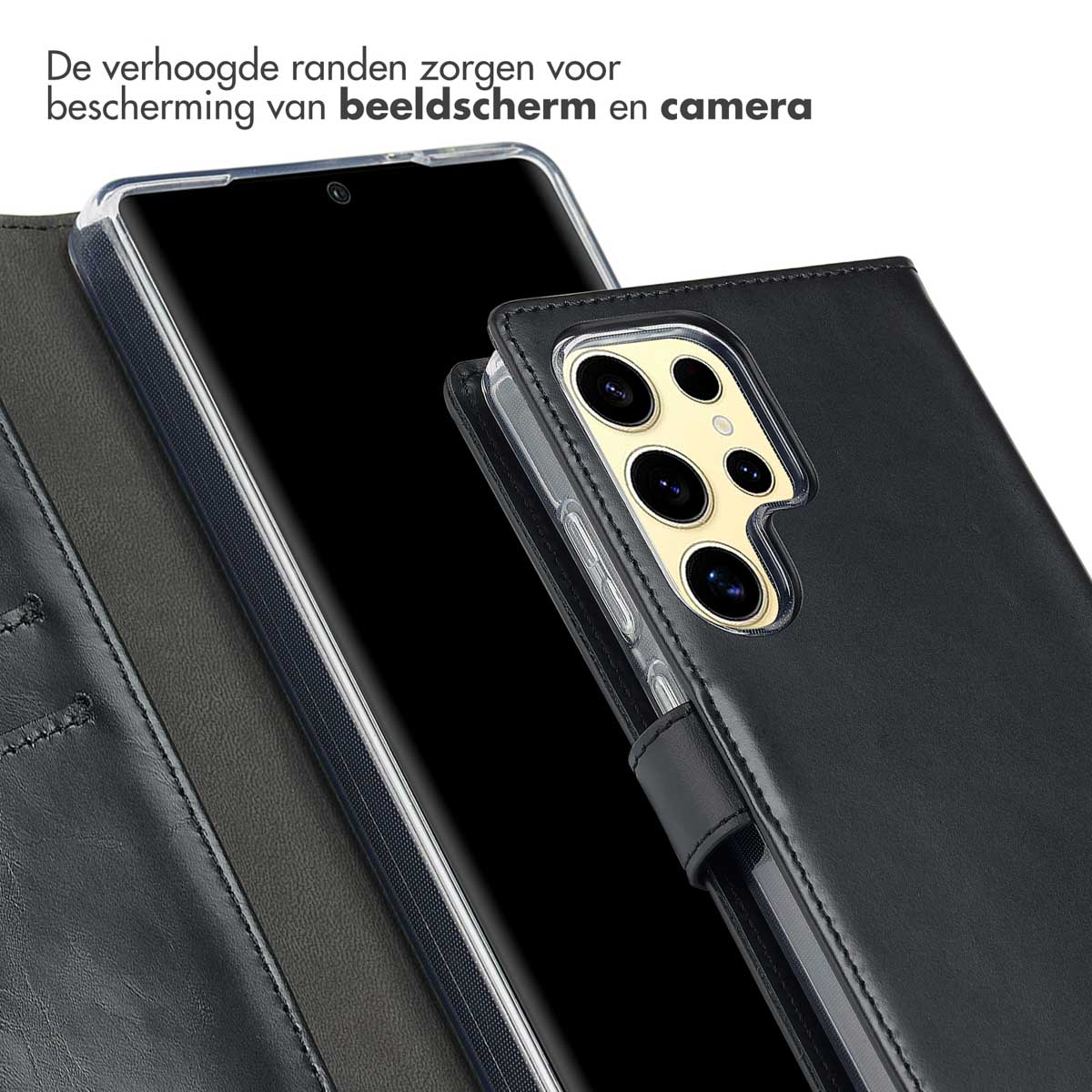SELENCIA Coque folio compatible avec Samsung Galaxy S25 Ultra Étui de Téléphone voor Samsung Samsung Galaxy S25 Ultra Noir