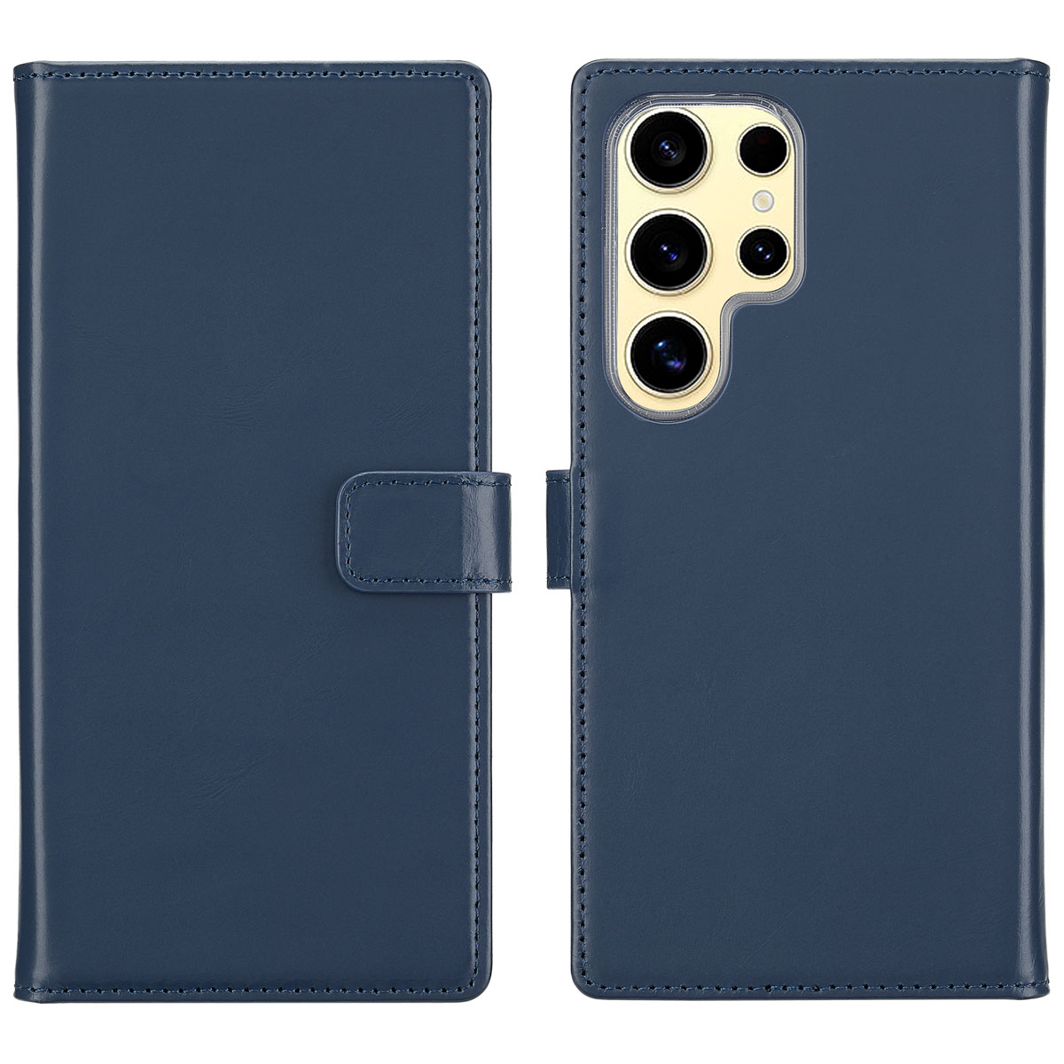 Suncase Custodia In Vera Pelle Per Cubot C30 - Edizione Sottile Con Linguetta Di Estrazione E Chiusura Magnetica - Colore Blu - 2