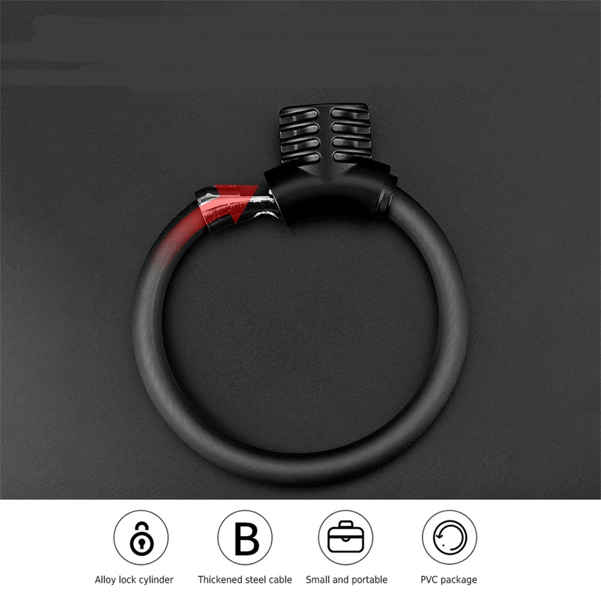 Ein schwarzer Finger-Trainer. Er hat eine Ringform mit roter Anzeige und vier Symbolen darunter.
